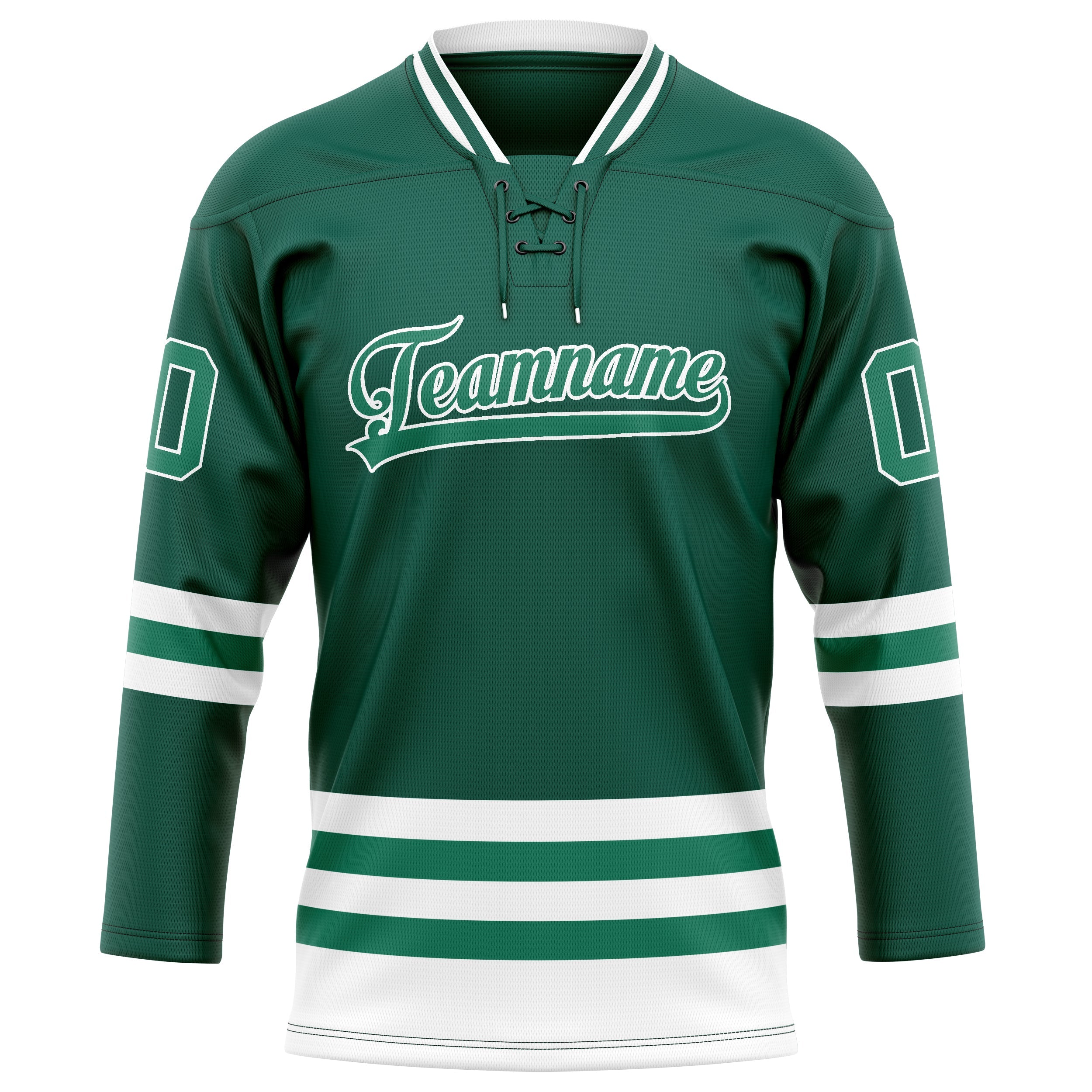 Custom Green White Solid Colour Hockey Jersey