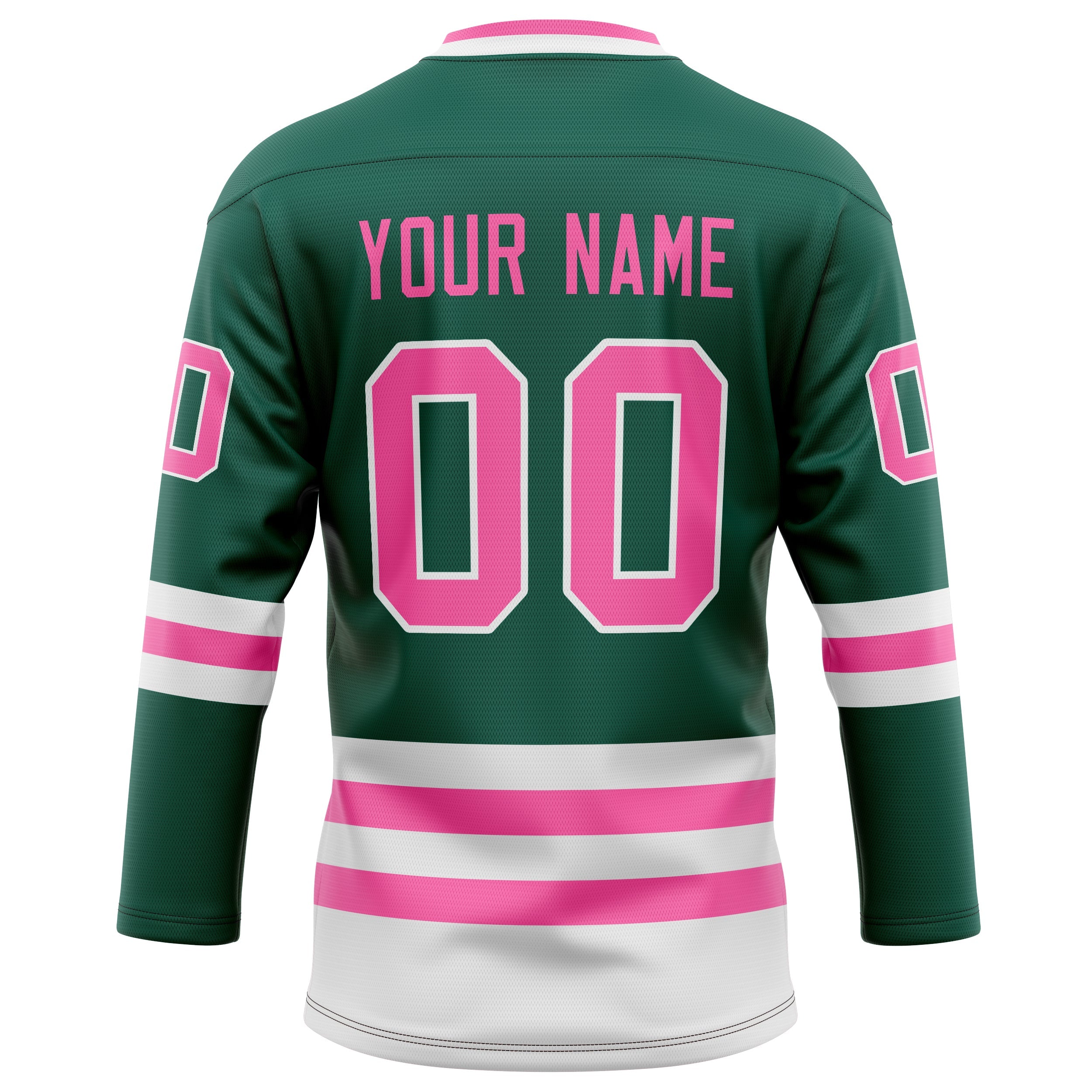 Custom Green Pink Solid Colour Hockey Jersey