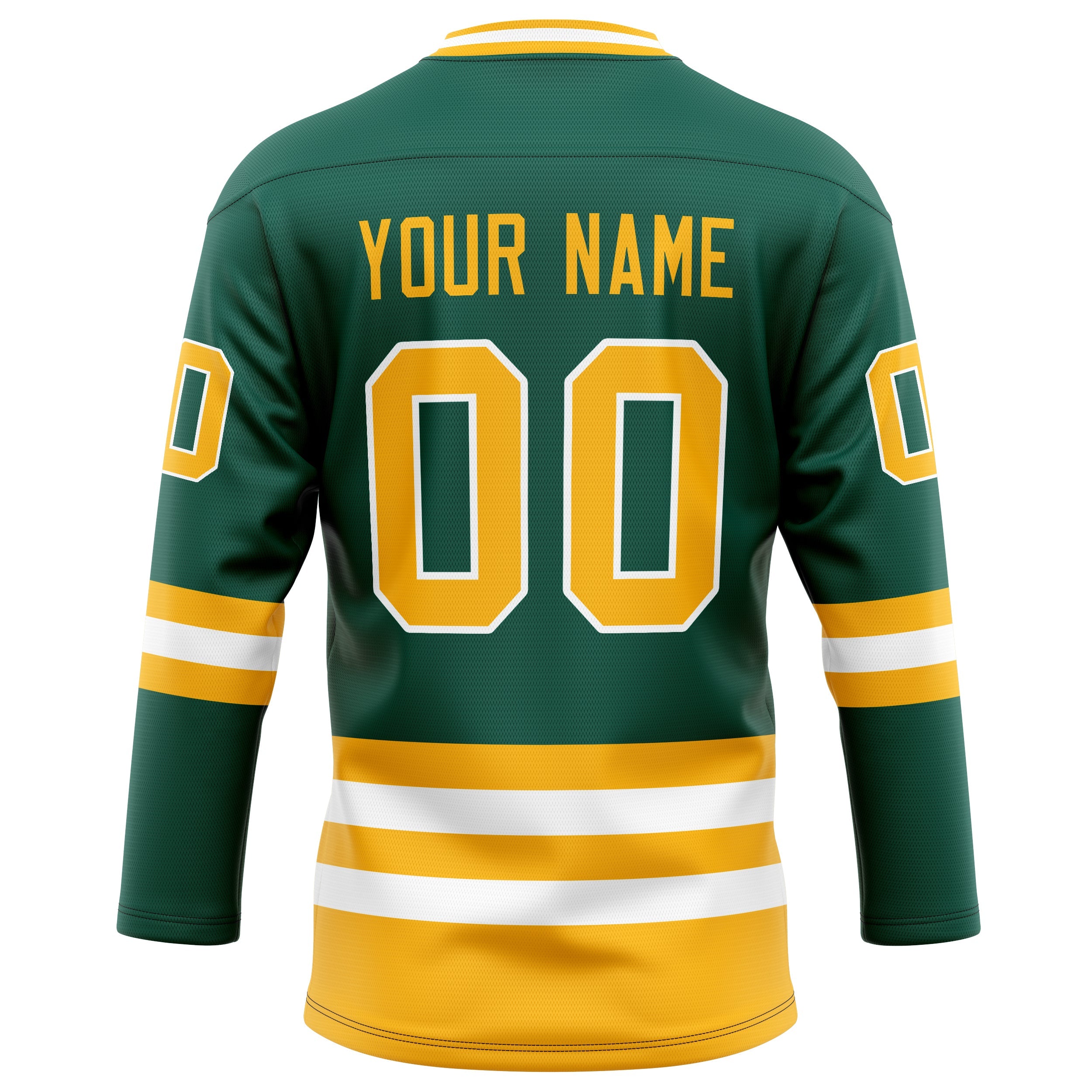 Custom Green Gold Solid Colour Hockey Jersey