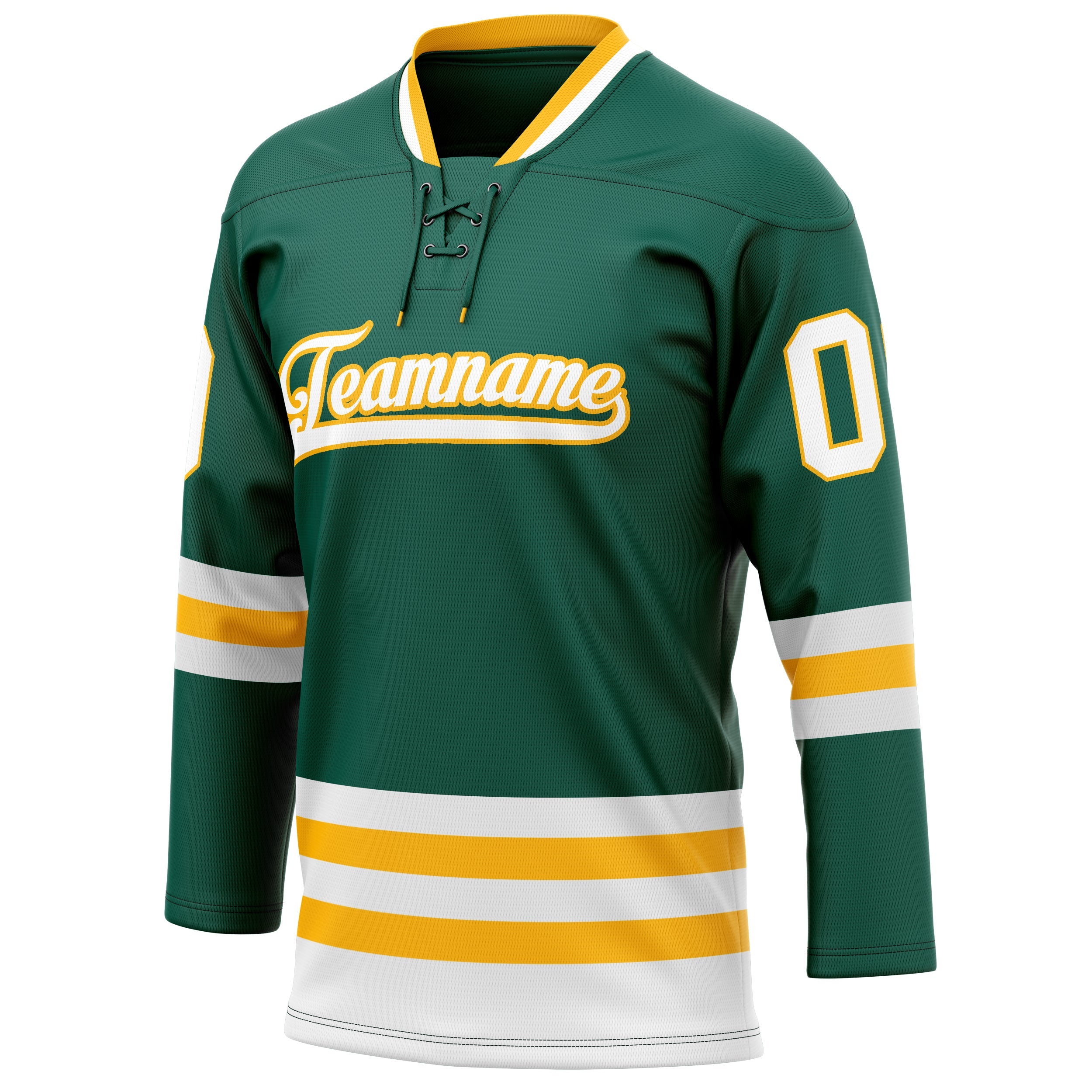 Custom Green White Solid Colour Hockey Jersey