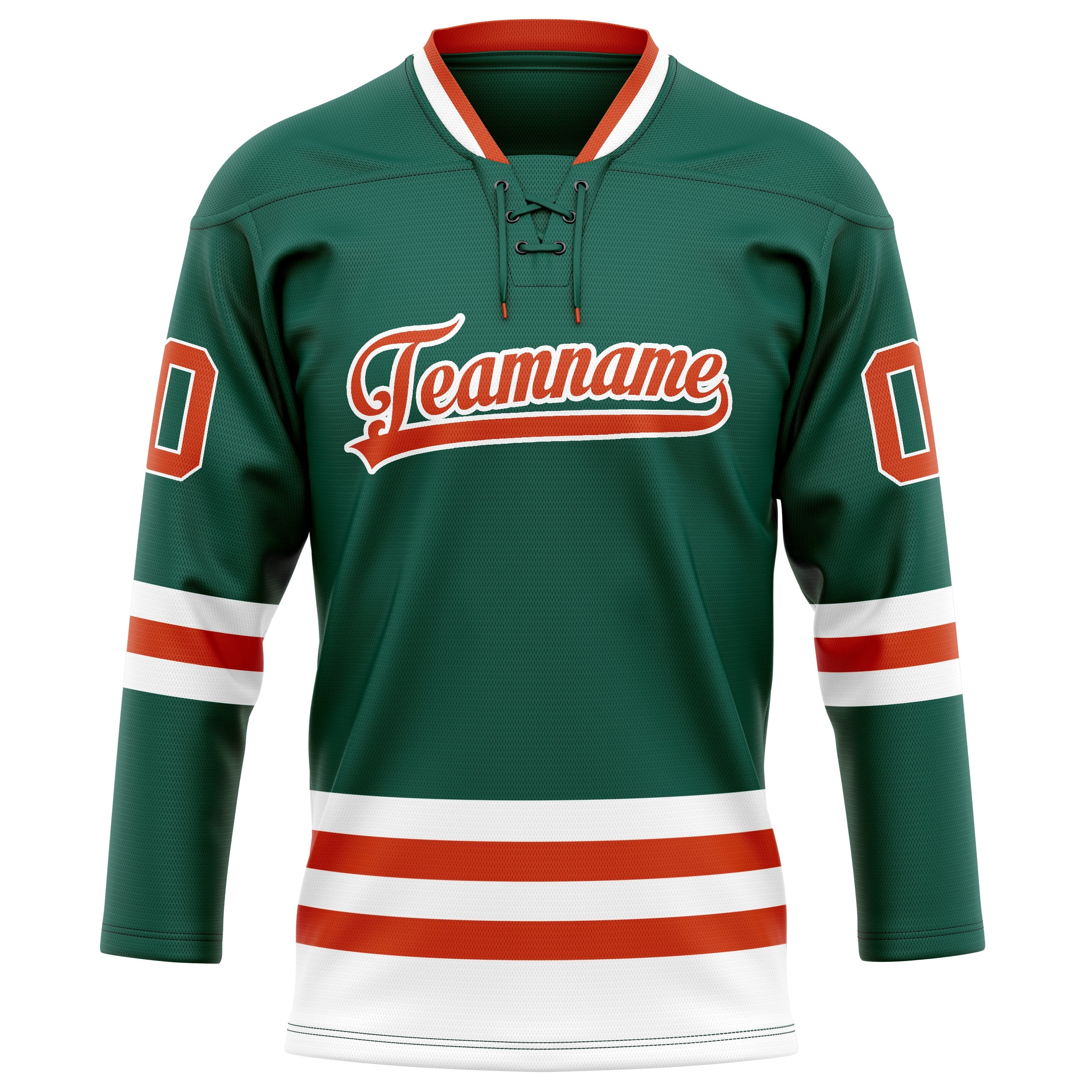 Custom Green Red Solid Colour Hockey Jersey