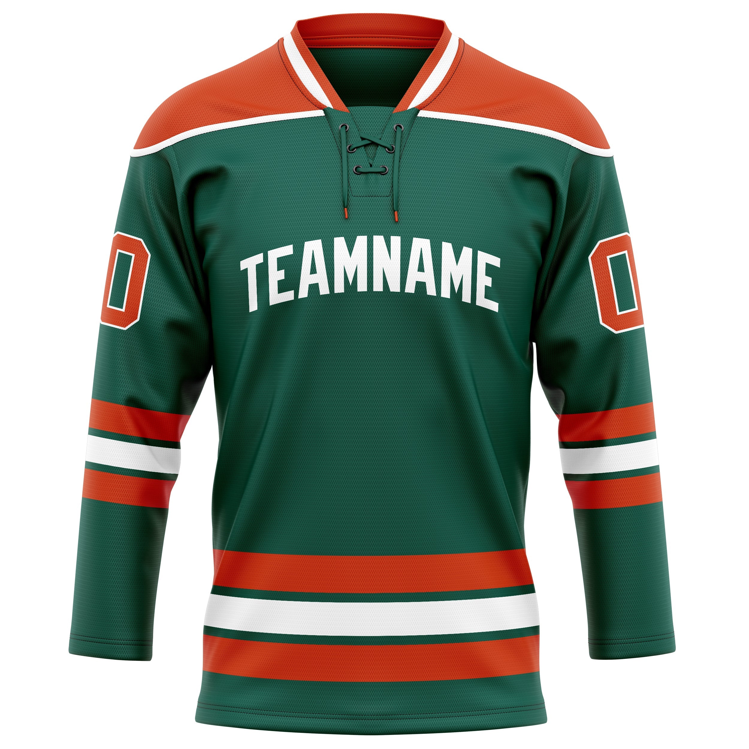 Custom Green Red Solid Colour Hockey Jersey