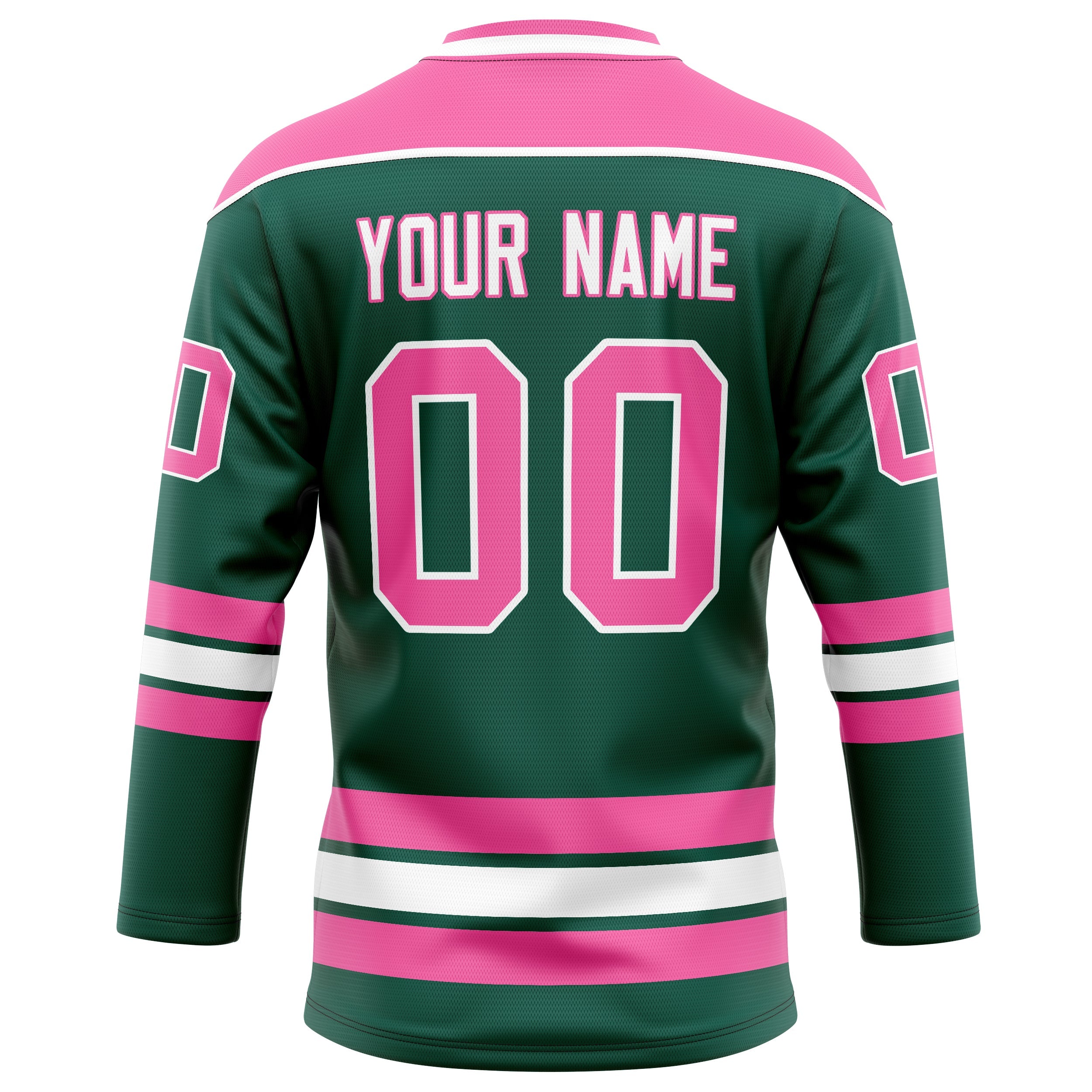 Custom Green Pink Solid Colour Hockey Jersey