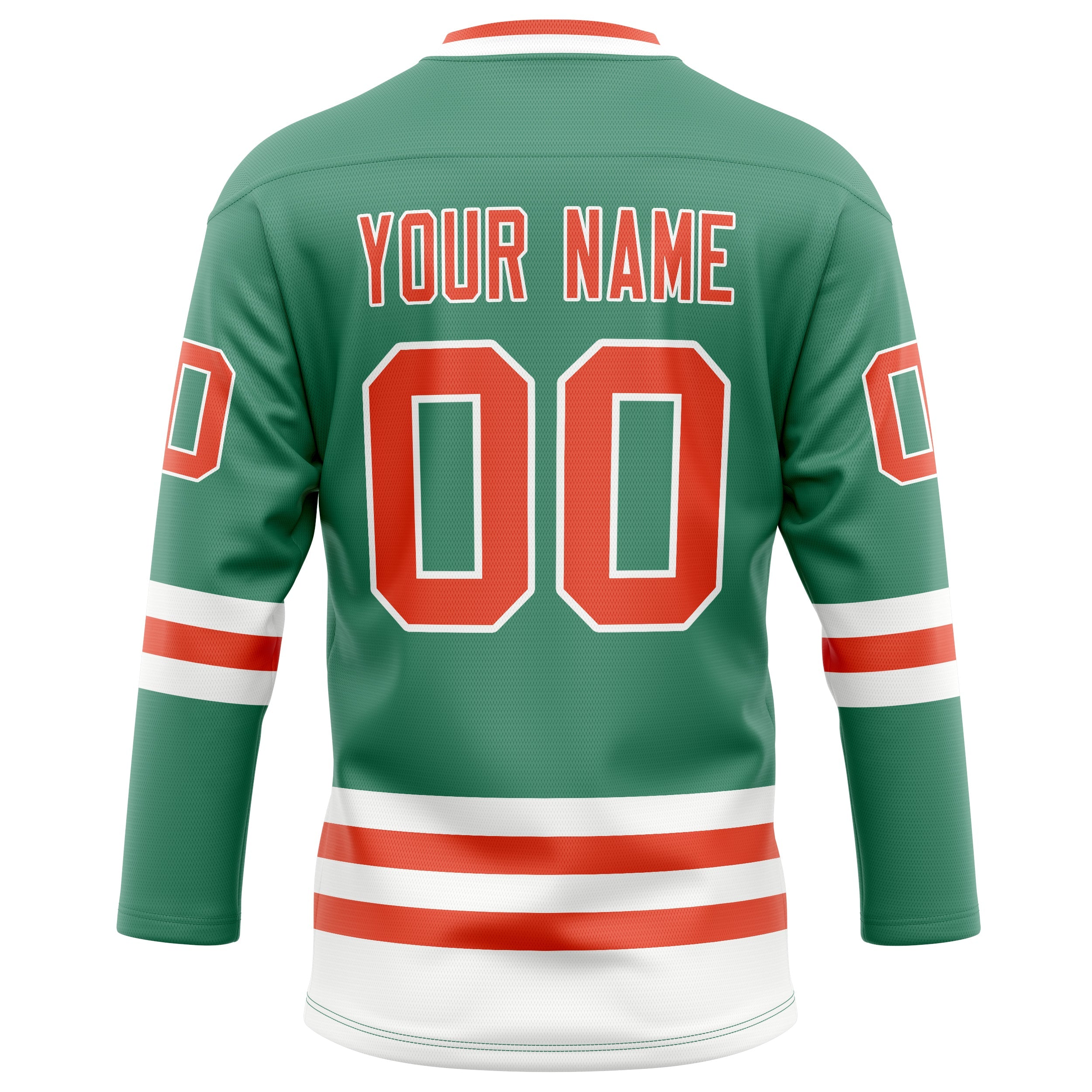 Custom Green Red Solid Colour Hockey Jersey
