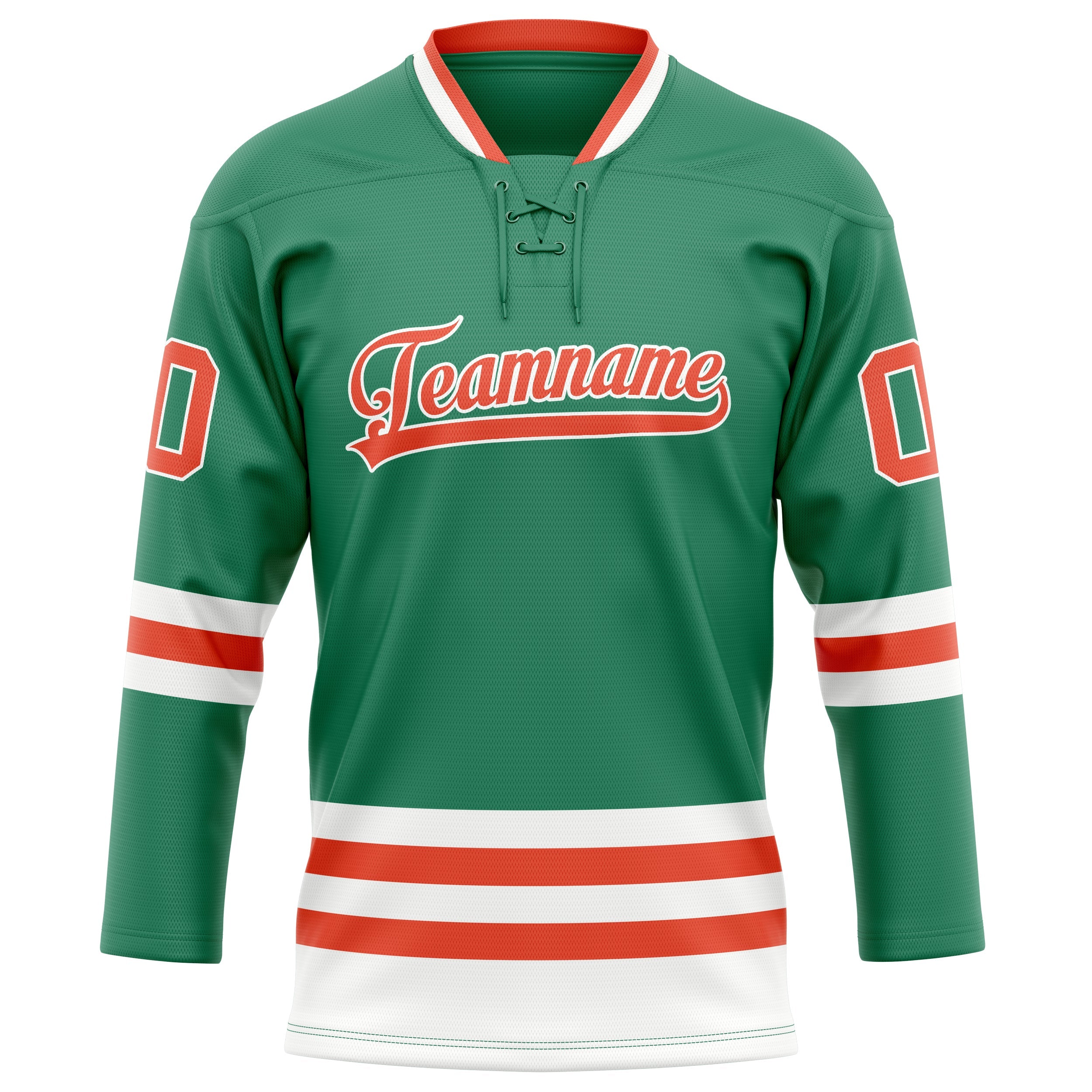 Custom Green Red Solid Colour Hockey Jersey
