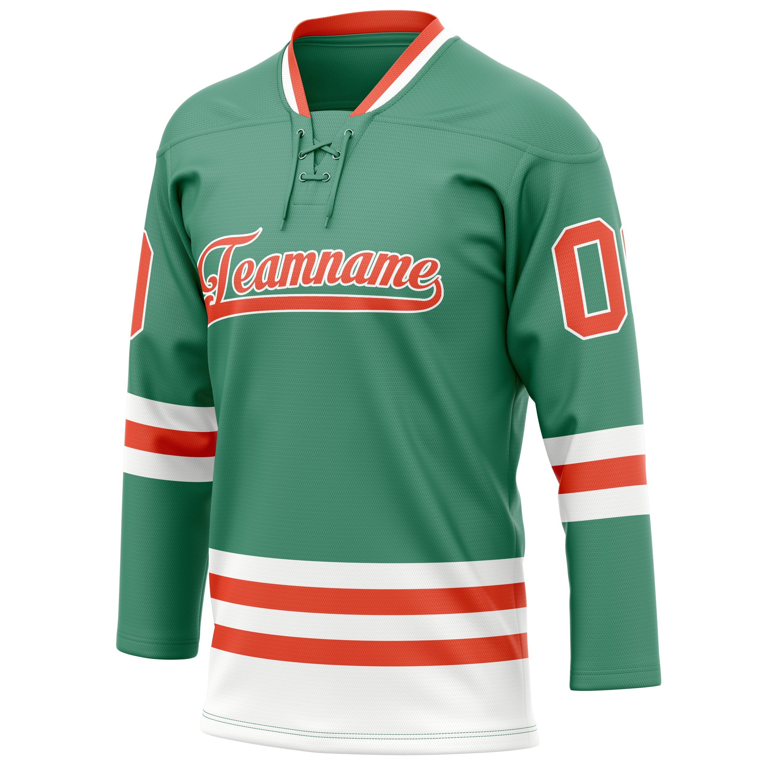 Custom Green Red Solid Colour Hockey Jersey