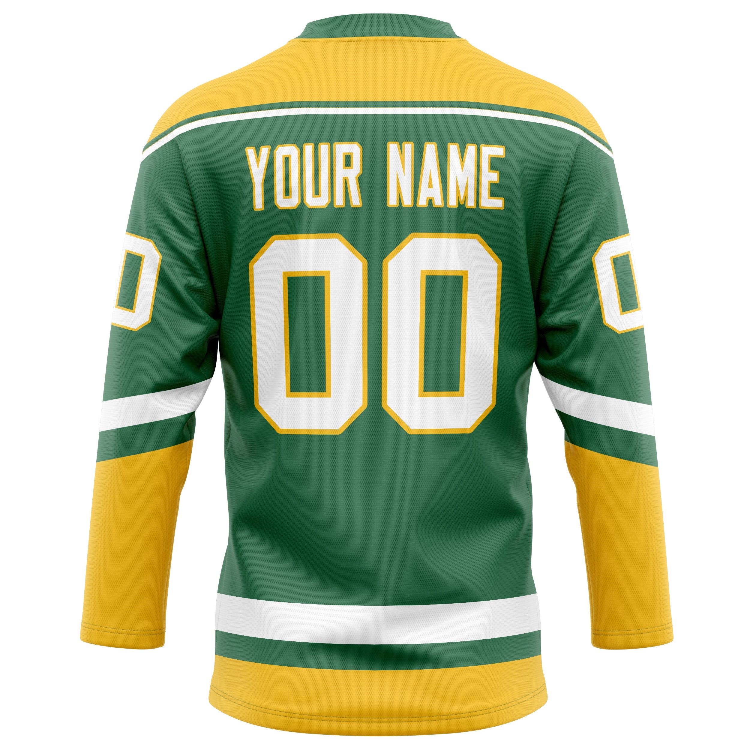 Custom Green Gold Solid Colour Hockey Jersey
