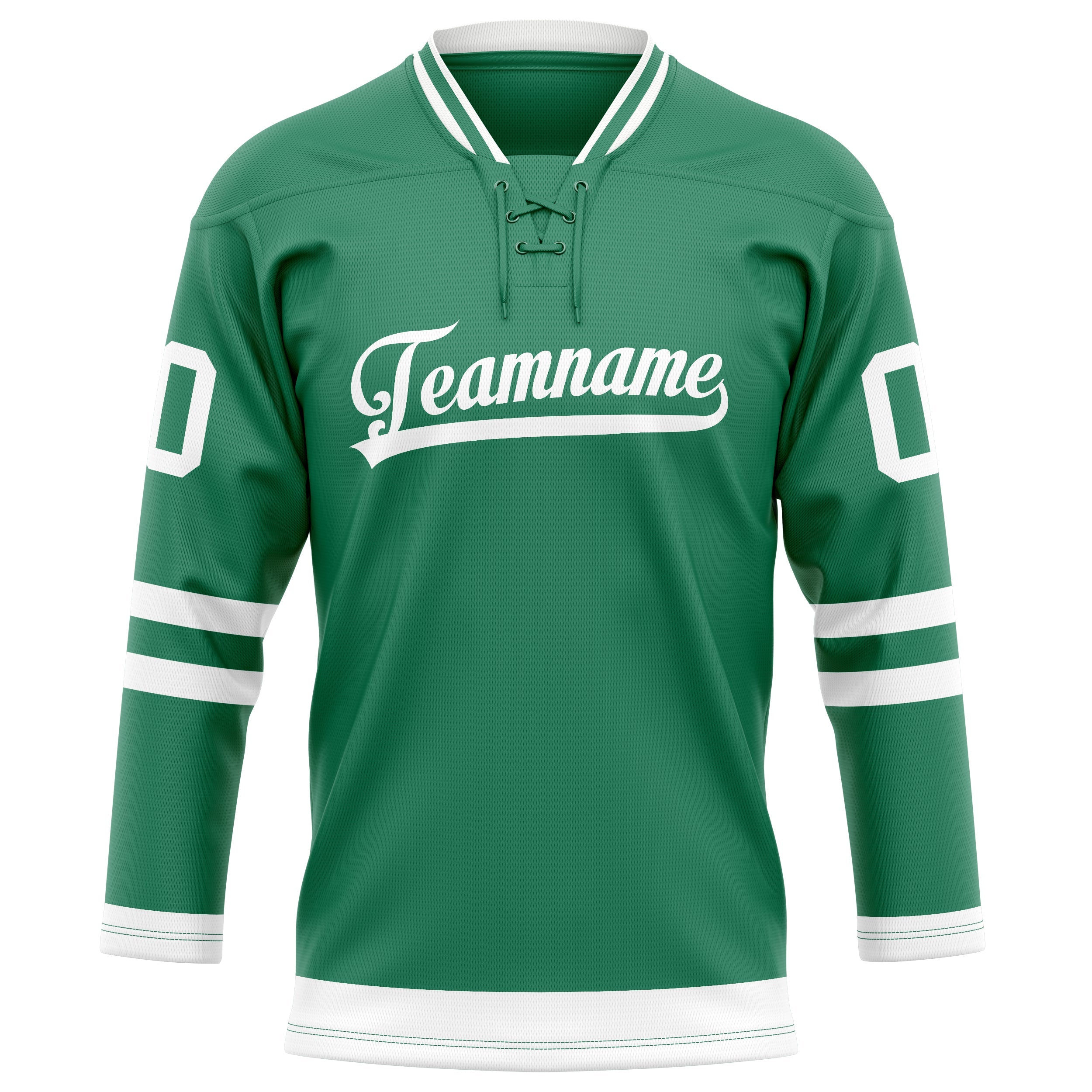 Custom Green White Solid Colour Hockey Jersey