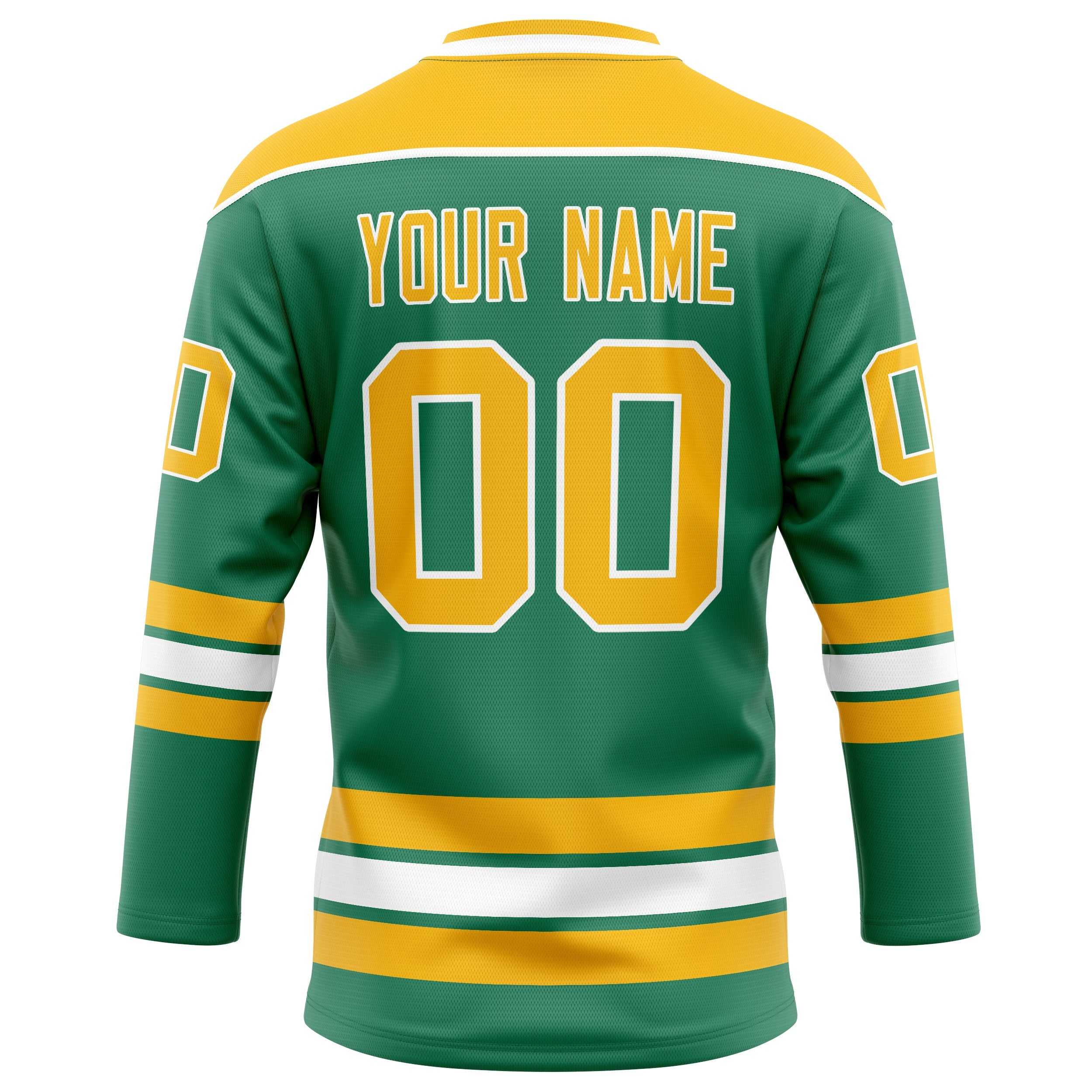 Custom Green Gold Solid Colour Hockey Jersey