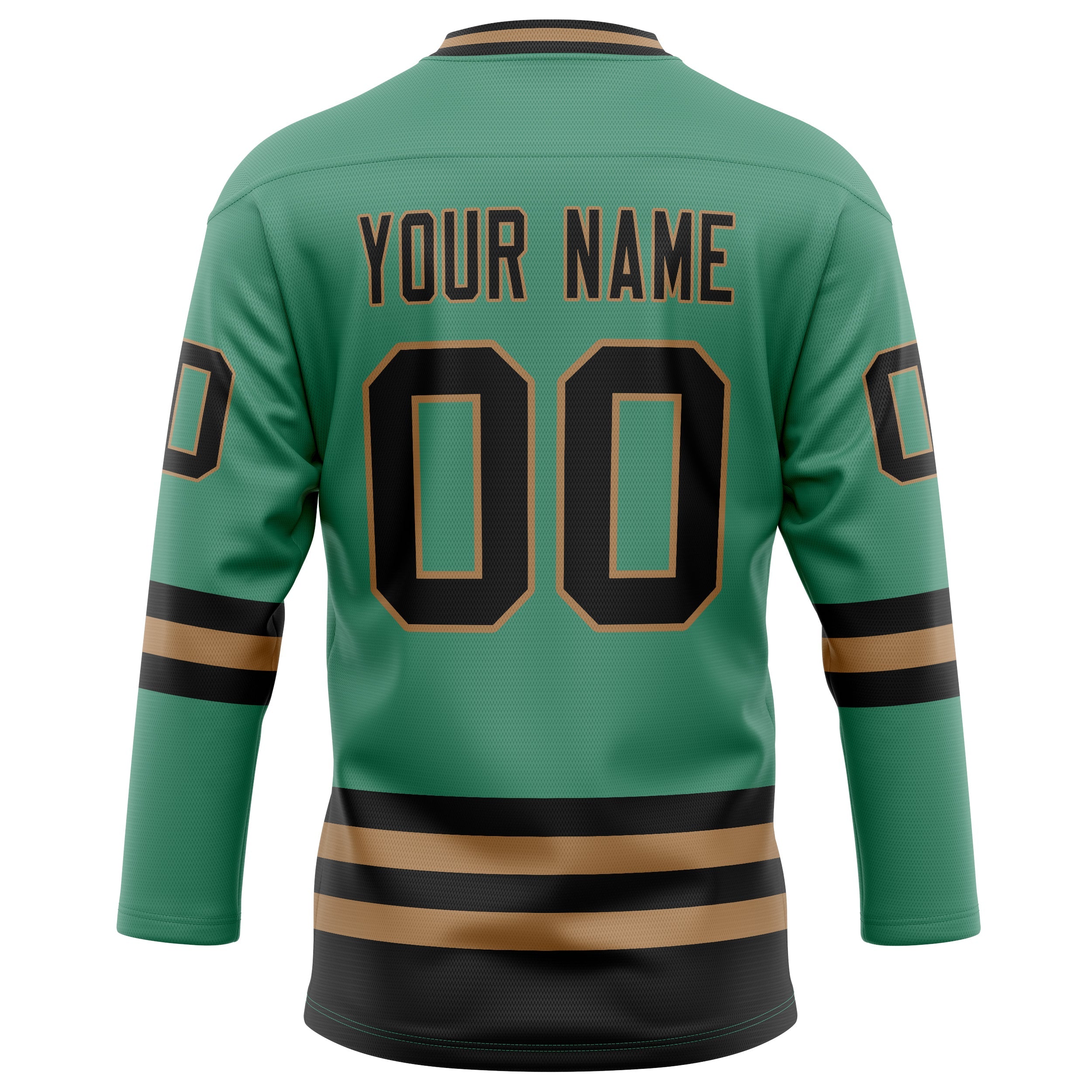 Custom Green Black Solid Colour Hockey Jersey