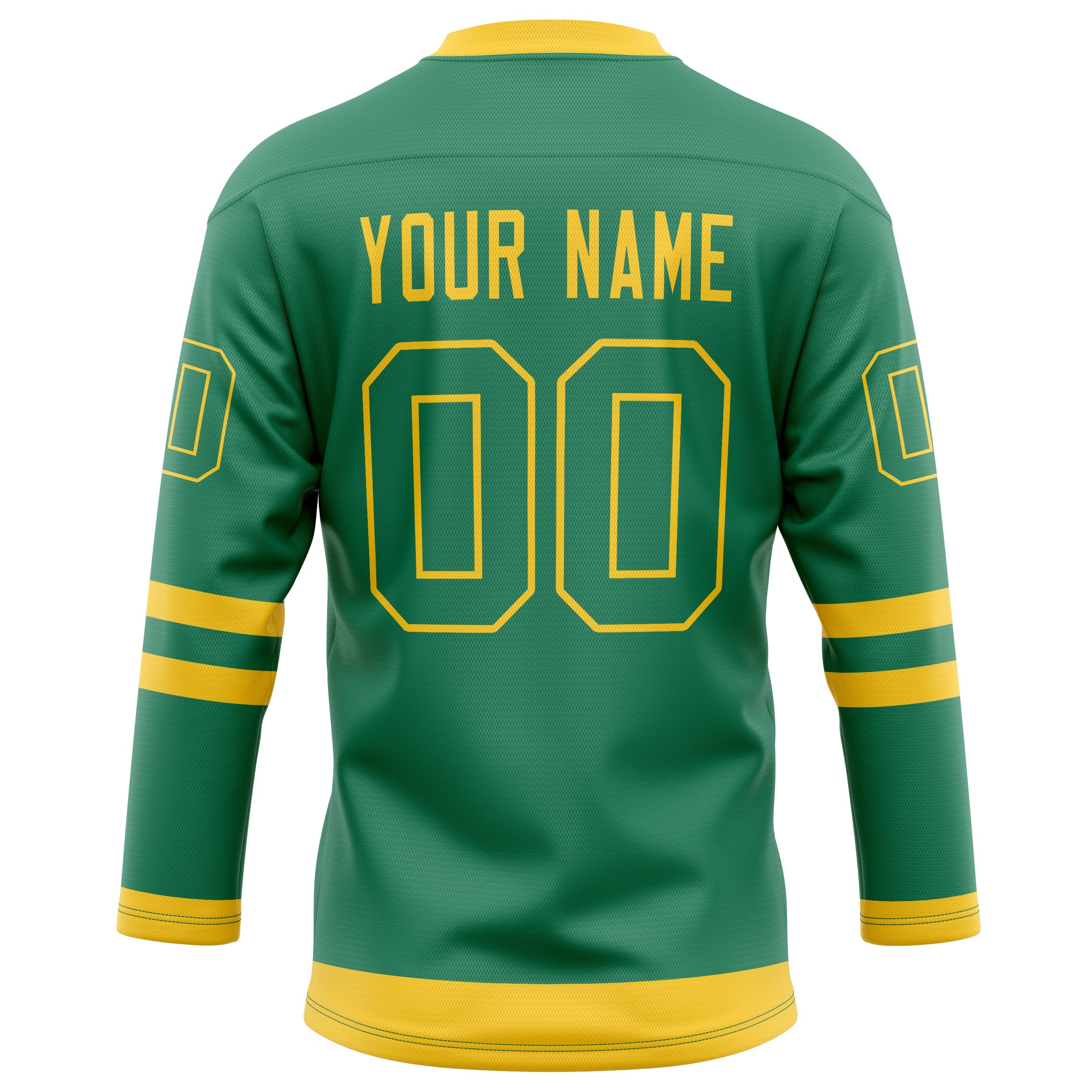 Custom Green Gold Solid Colour Hockey Jersey