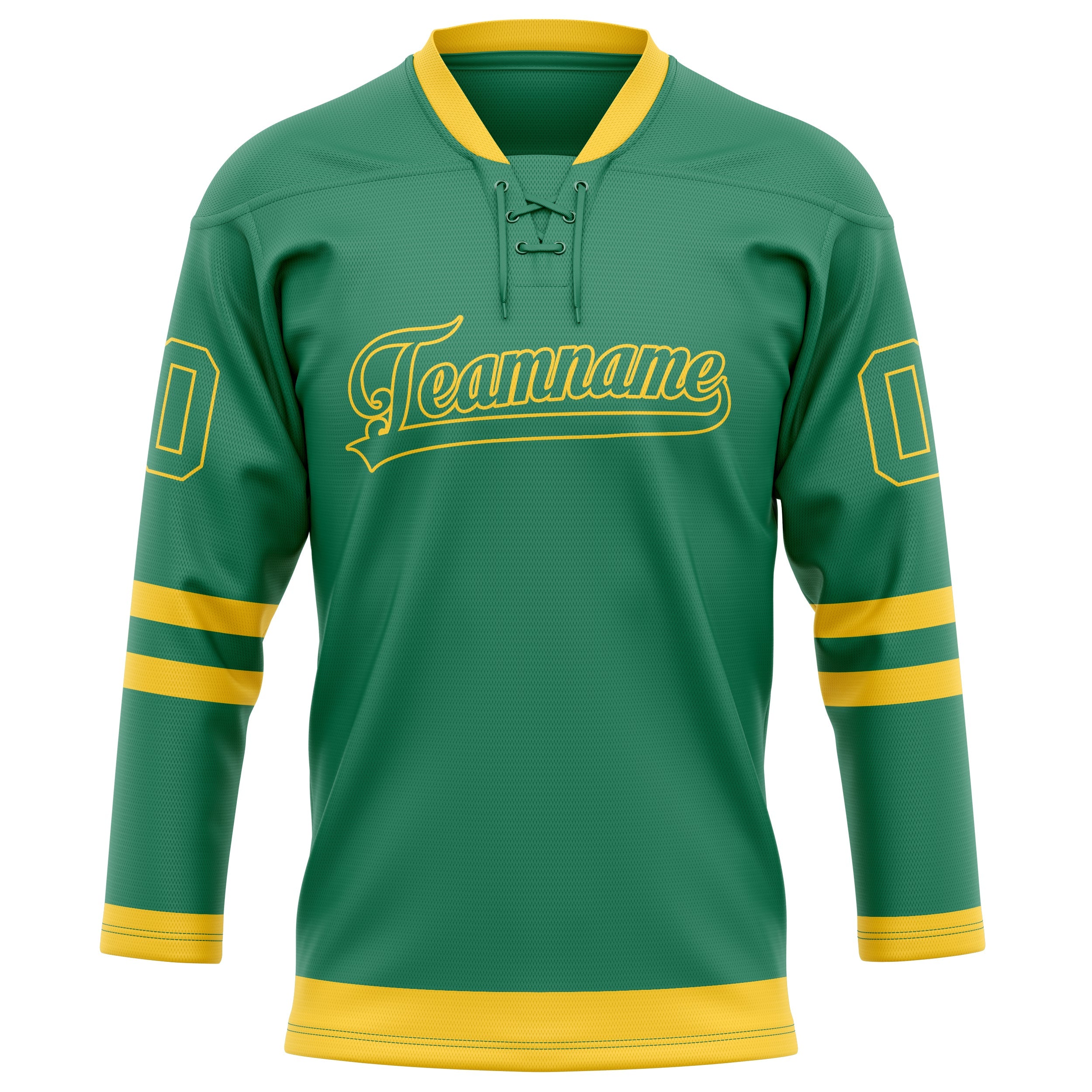 Custom Green Gold Solid Colour Hockey Jersey
