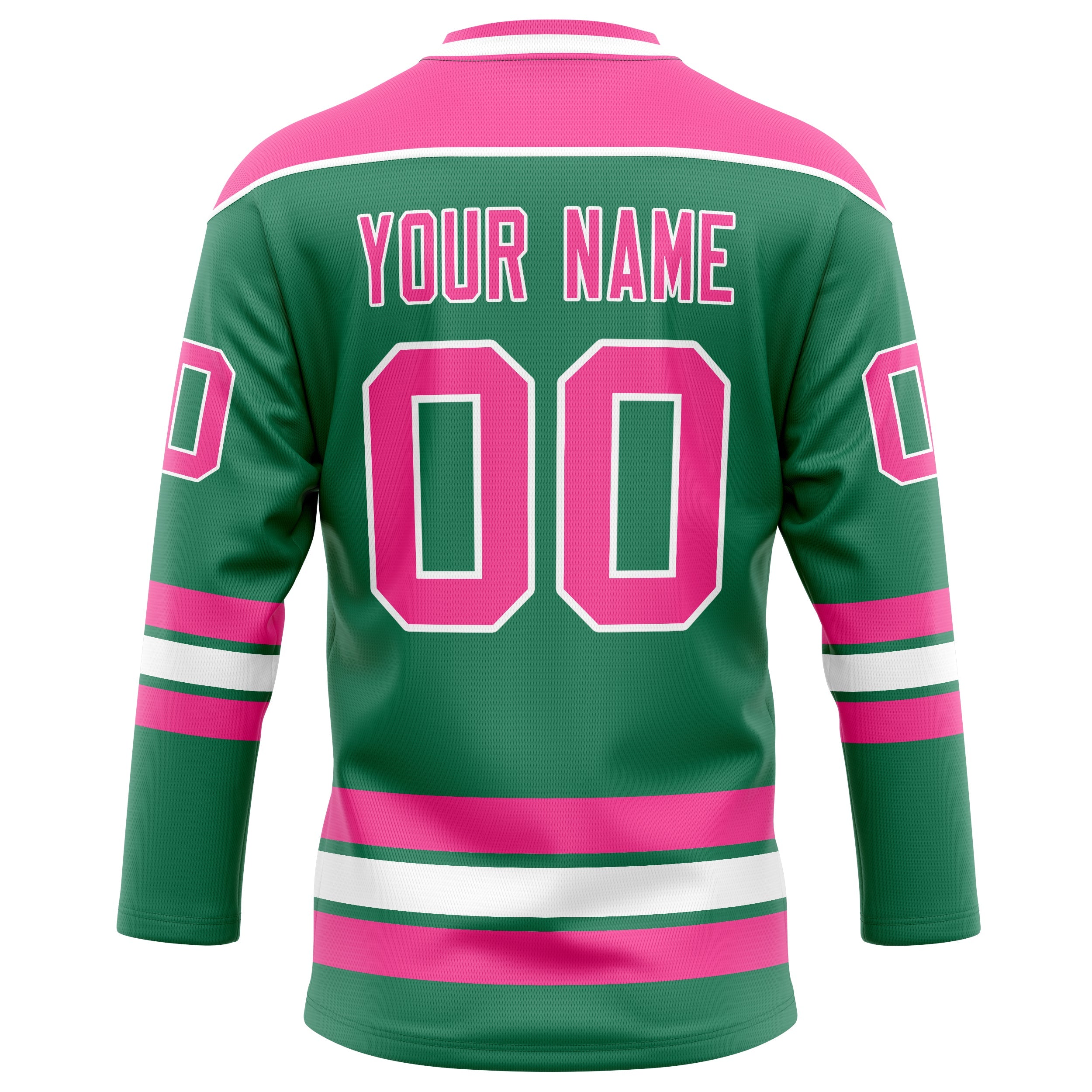 Custom Green Pink Solid Colour Hockey Jersey