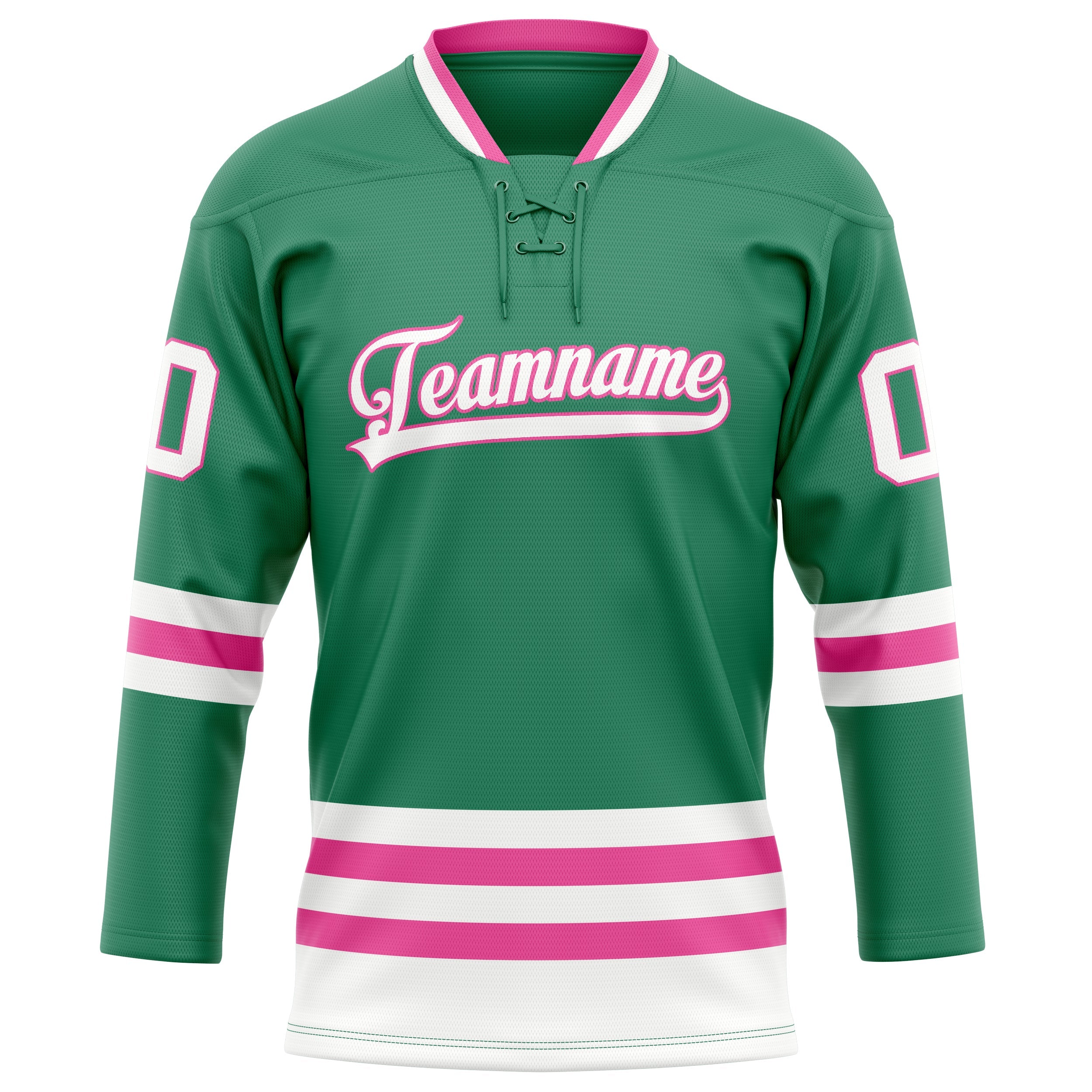 Custom Green White Solid Colour Hockey Jersey