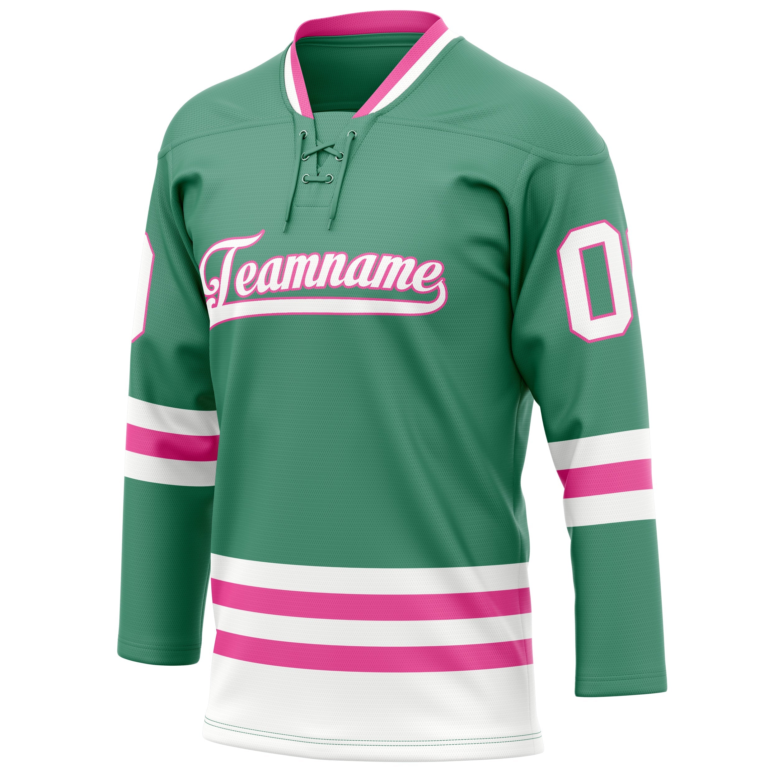 Custom Green White Solid Colour Hockey Jersey