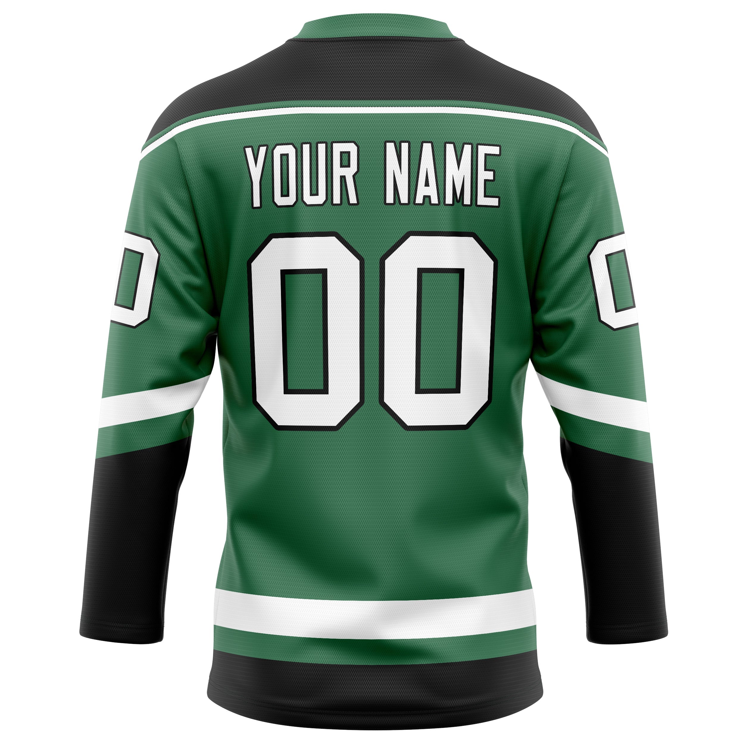 Custom Green Black Solid Colour Hockey Jersey