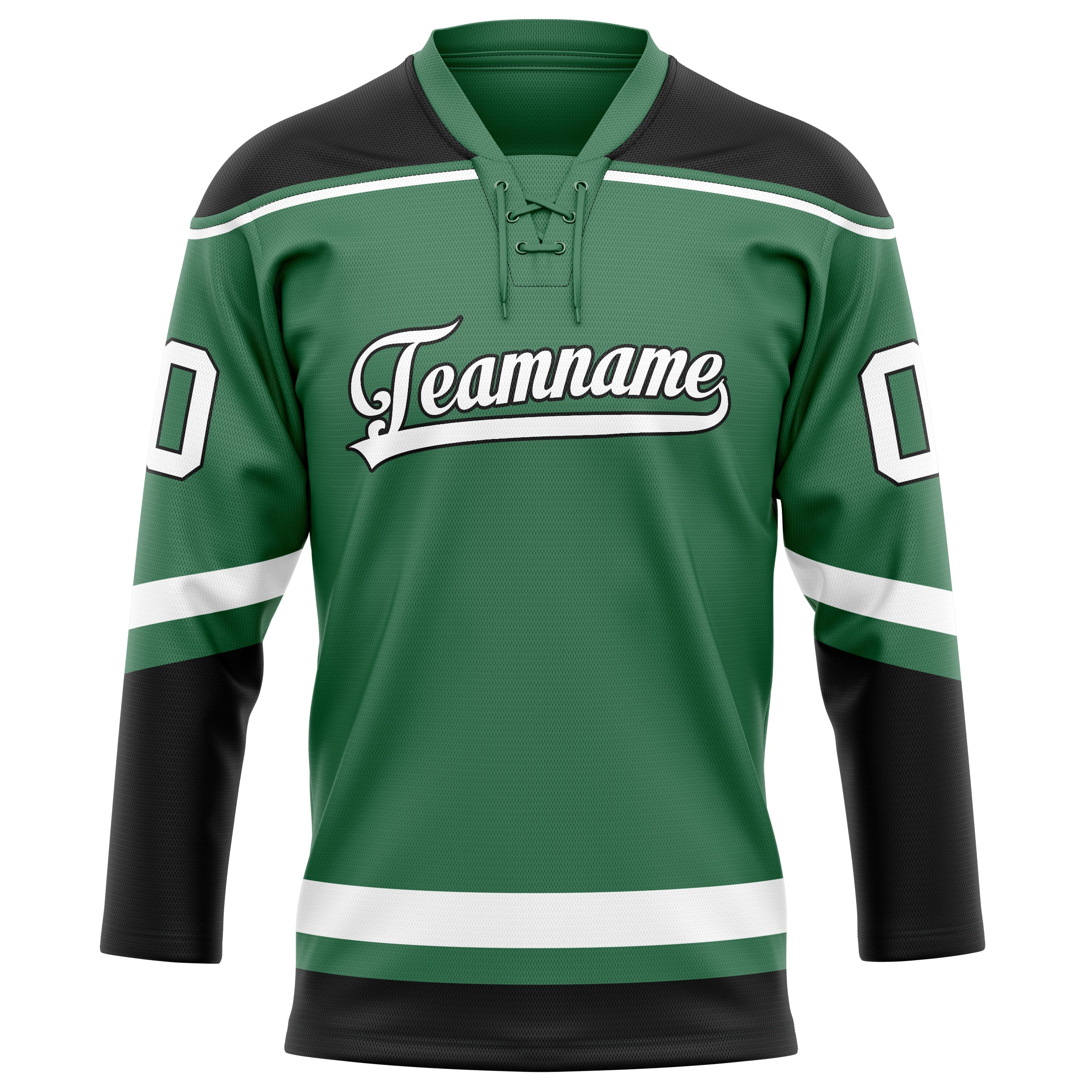 Custom Green Black Solid Colour Hockey Jersey
