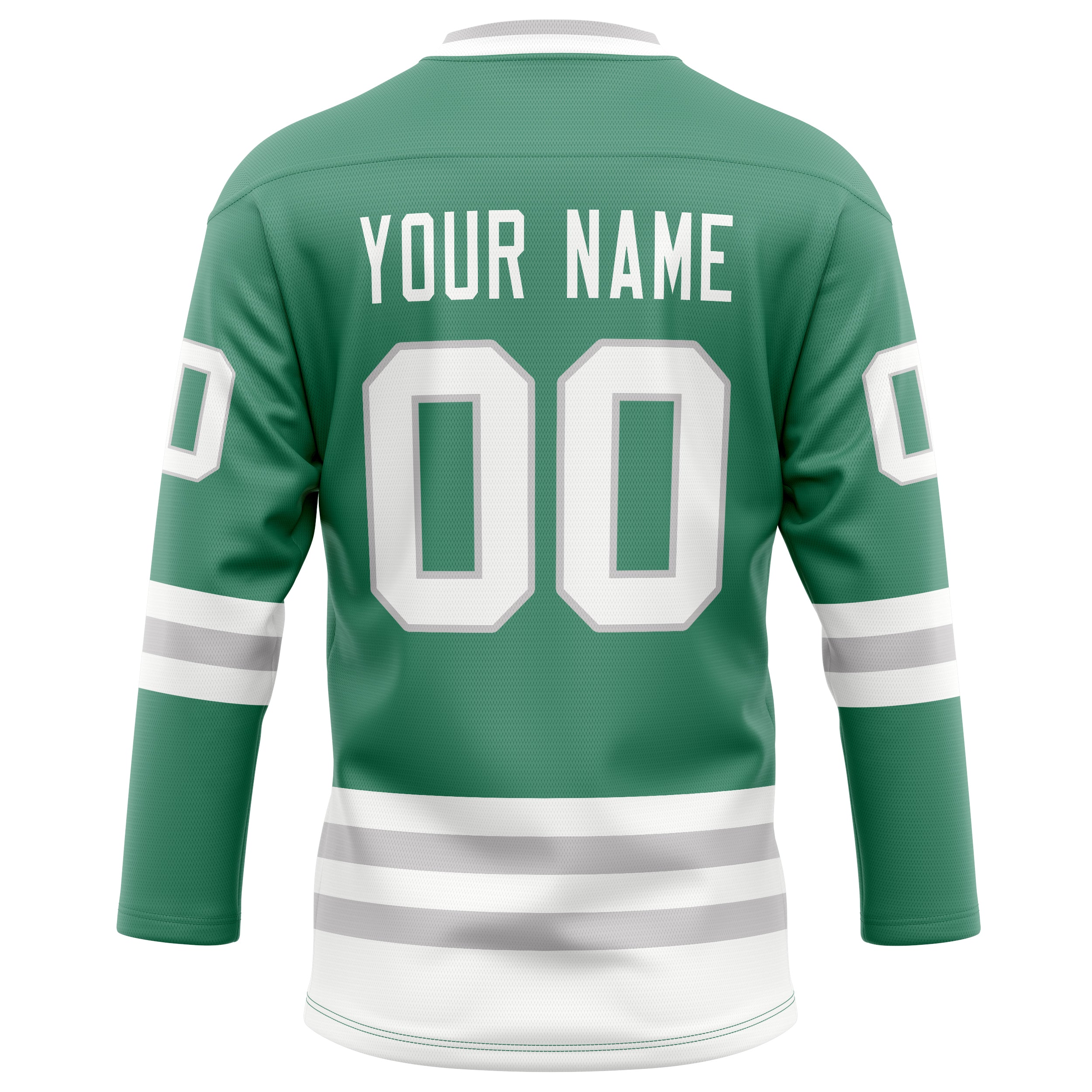 Custom Green Gray Solid Colour Hockey Jersey
