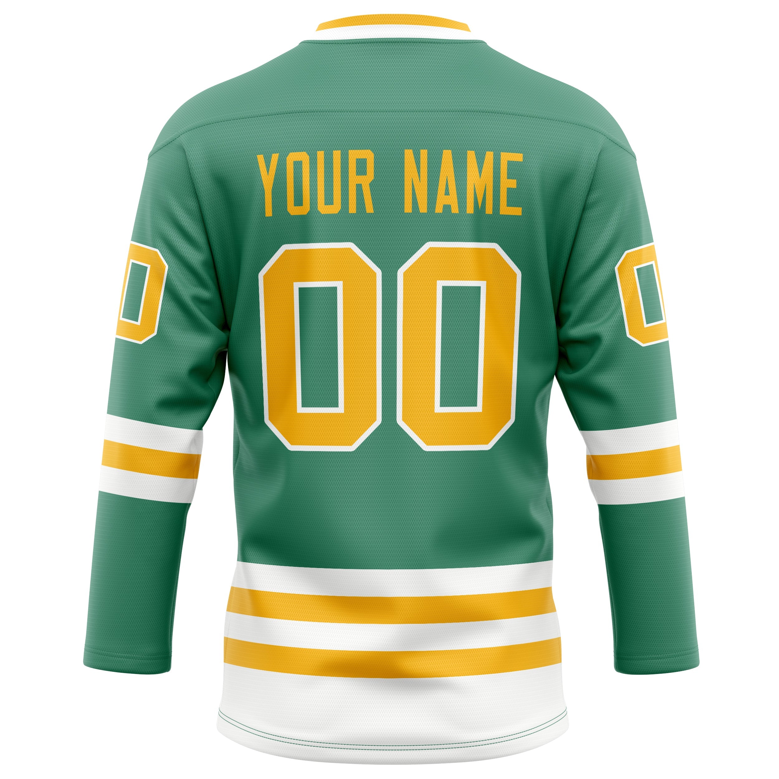 Custom Green Gold Solid Colour Hockey Jersey