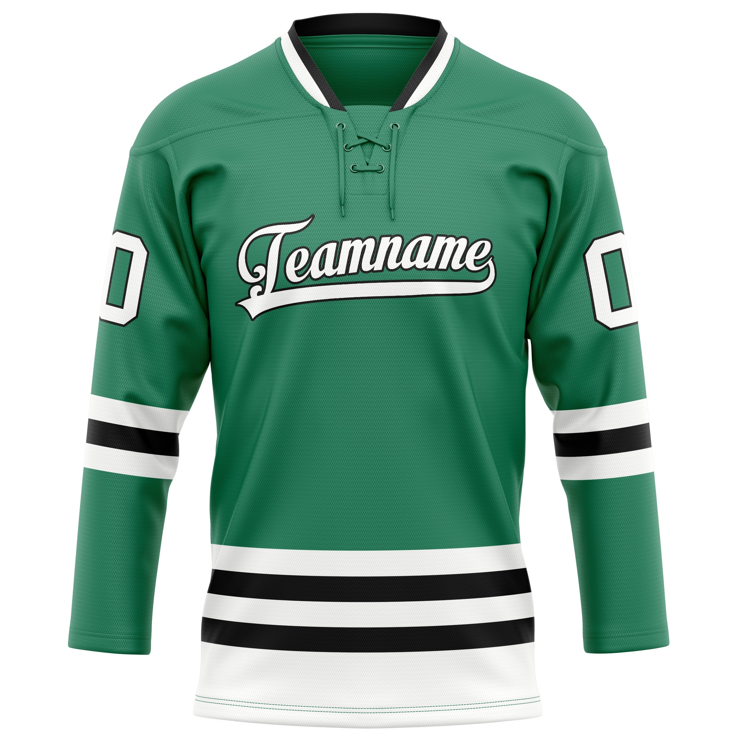Custom Green White Solid Colour Hockey Jersey