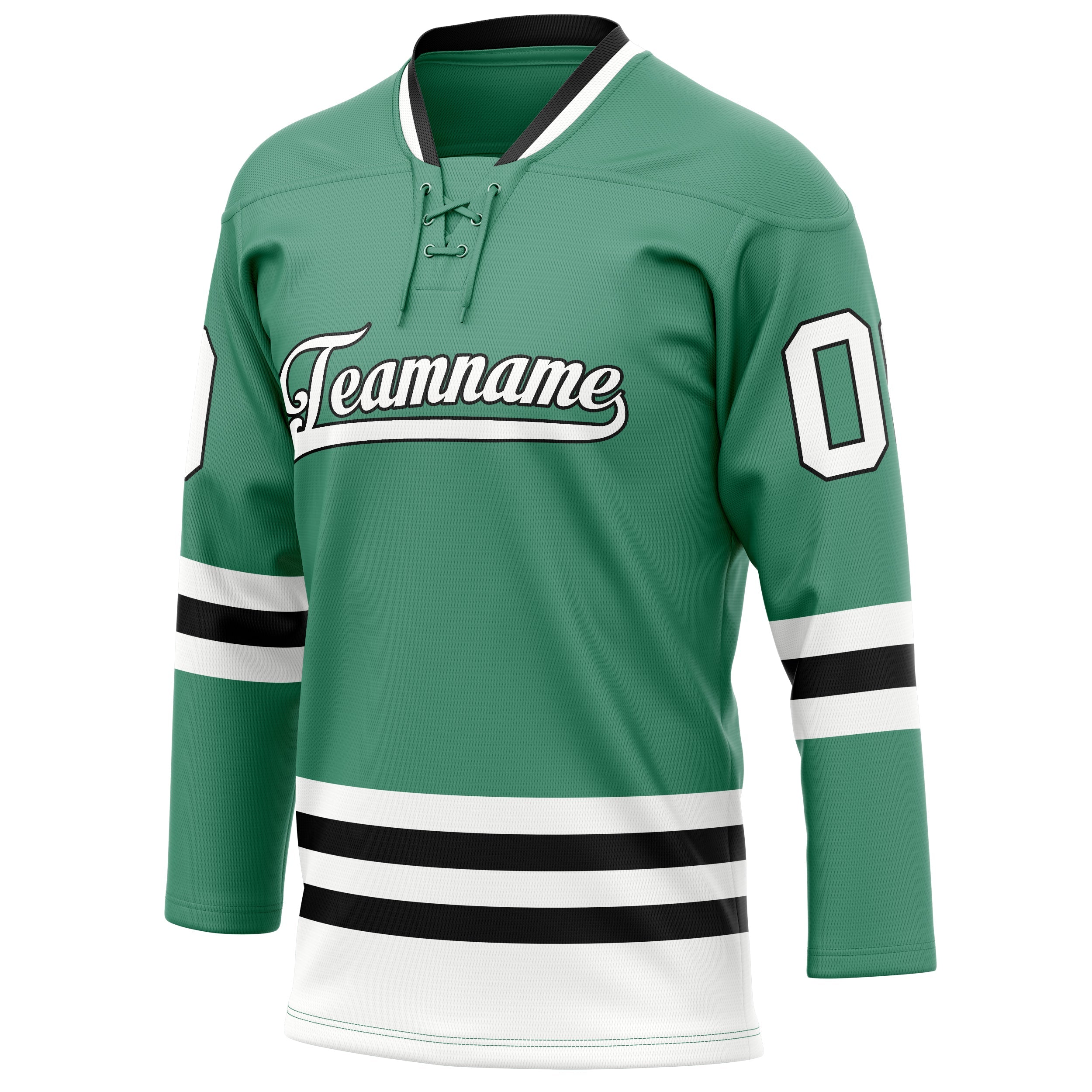 Custom Green White Solid Colour Hockey Jersey
