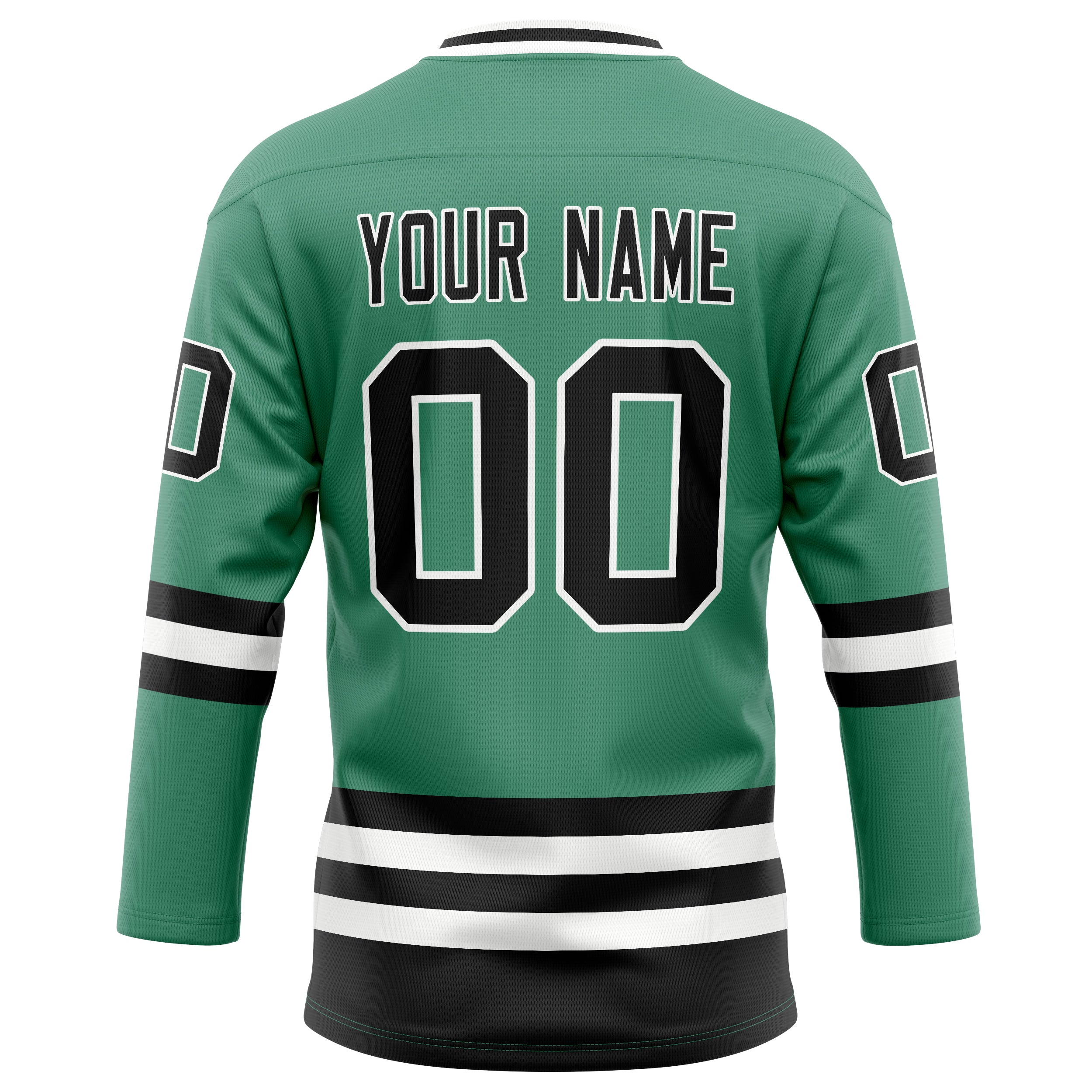 Custom Green Black Solid Colour Hockey Jersey