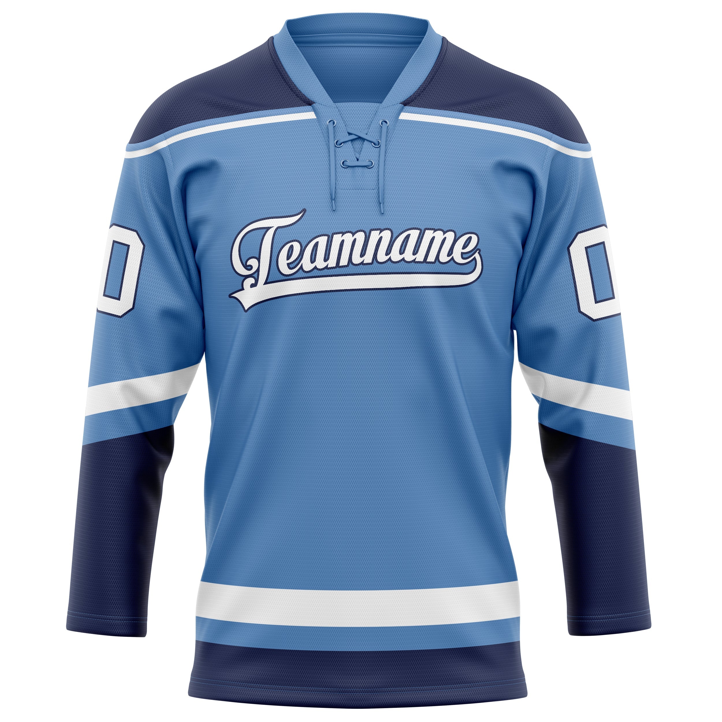 Custom Light Blue Navy Solid Colour Hockey Jersey