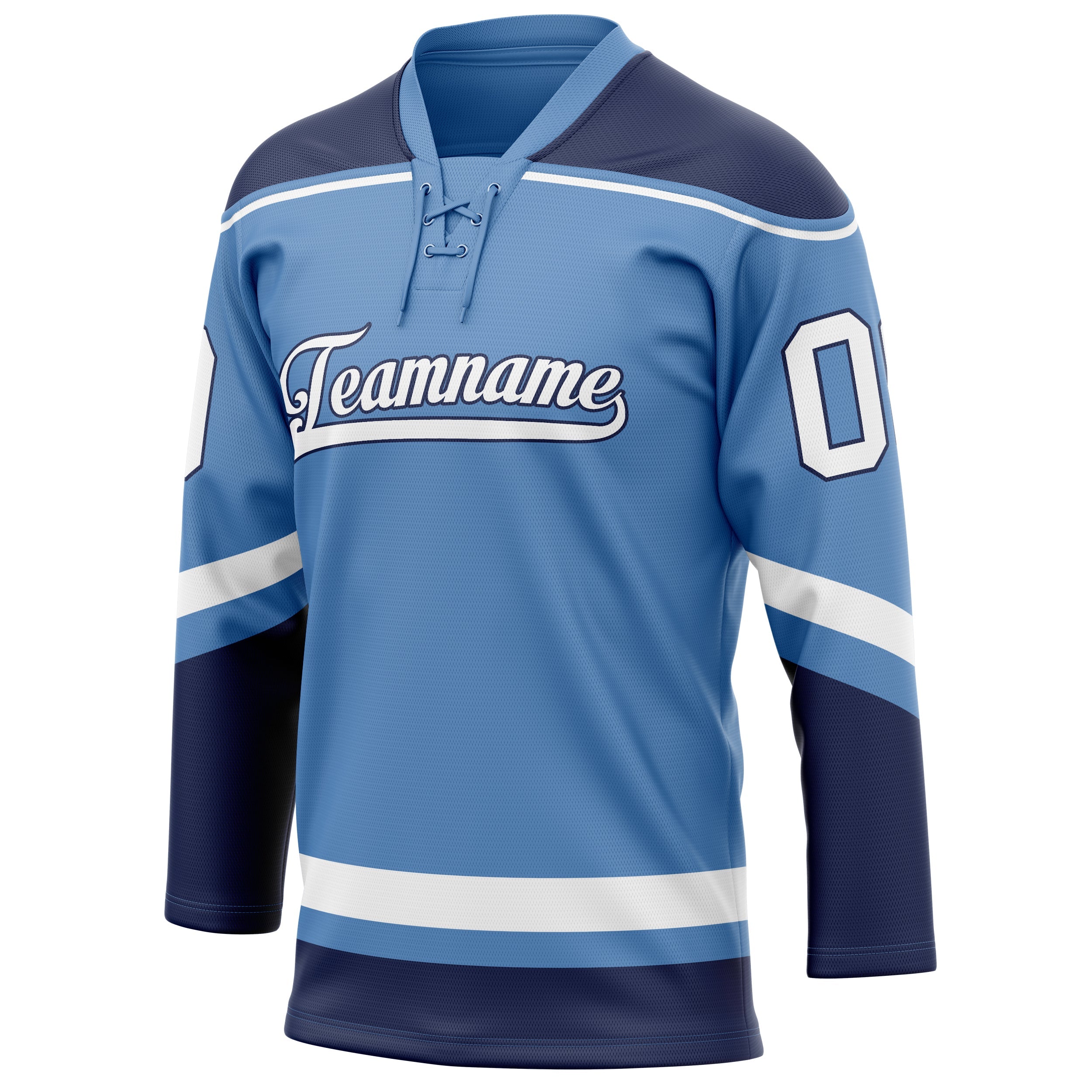 Custom Light Blue Navy Solid Colour Hockey Jersey