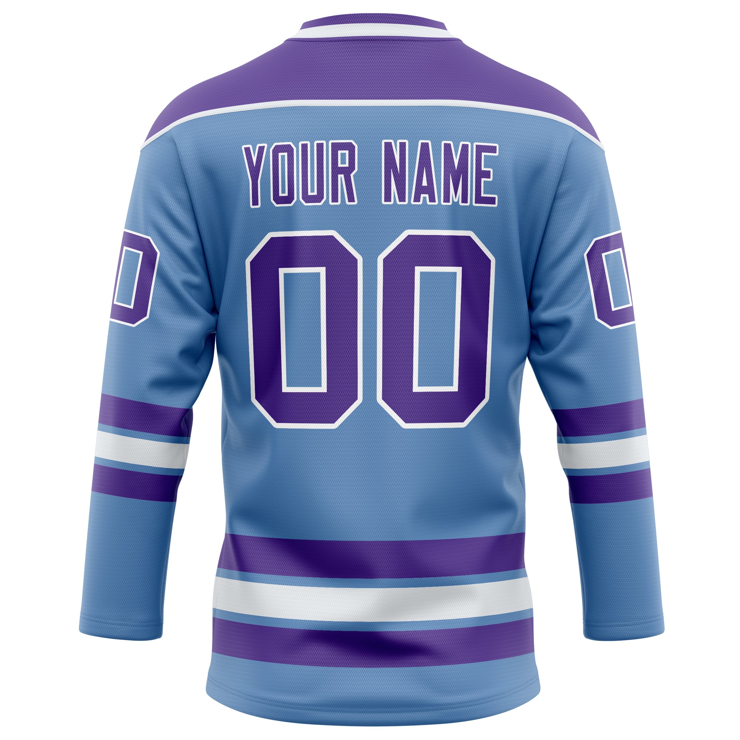 Custom Light Blue Purple Solid Colour Hockey Jersey
