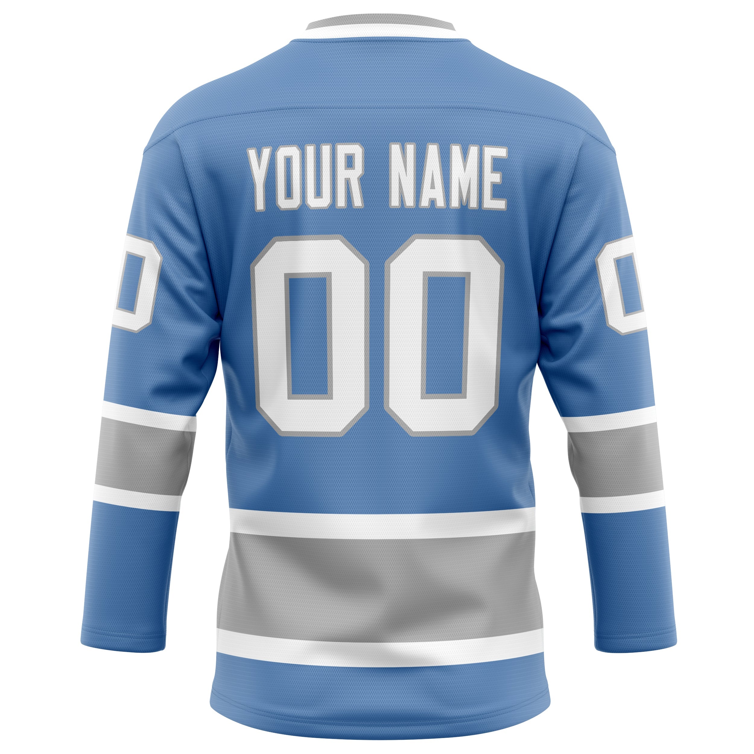 Custom Light Blue Gray Solid Colour Hockey Jersey