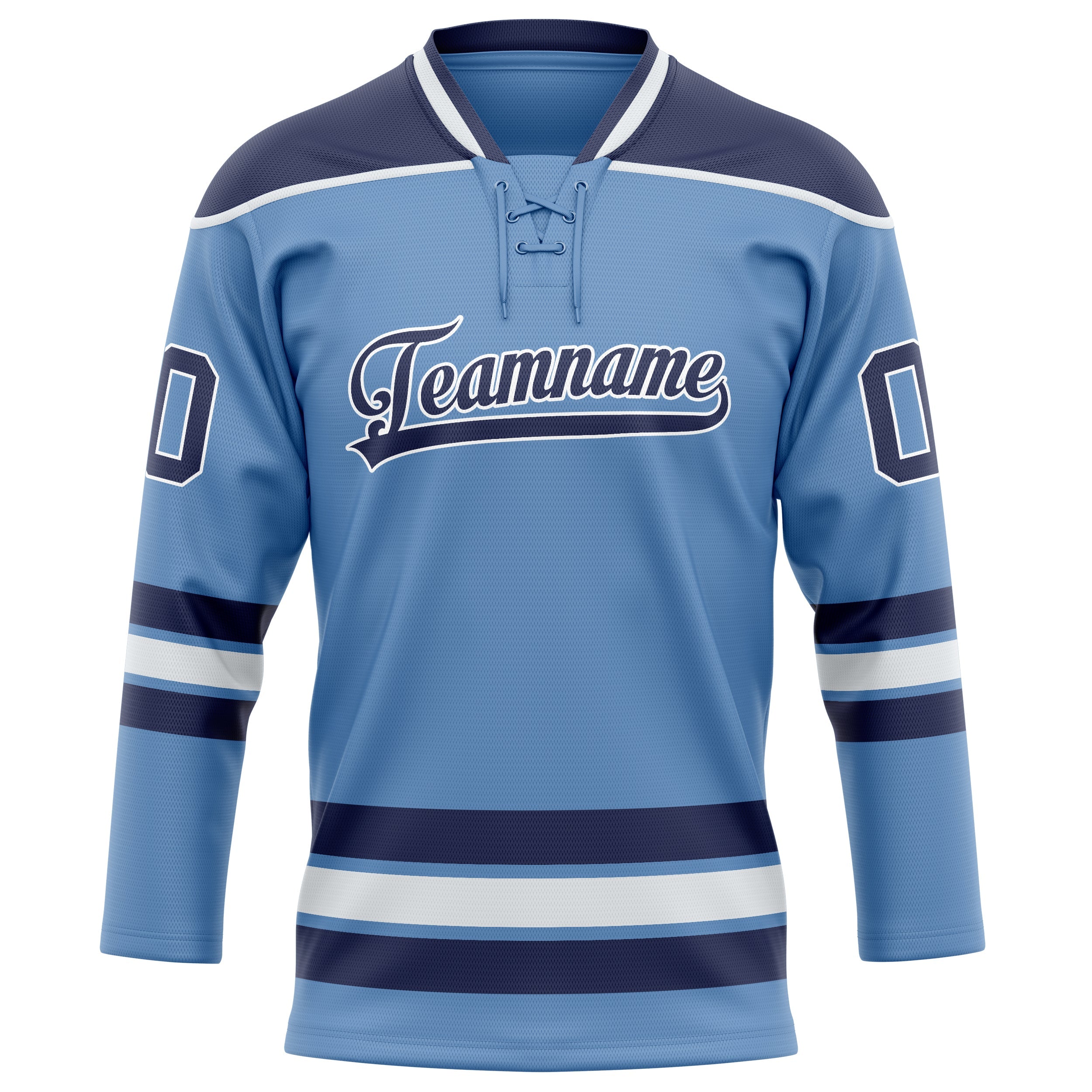 Custom Light Blue Navy Solid Colour Hockey Jersey