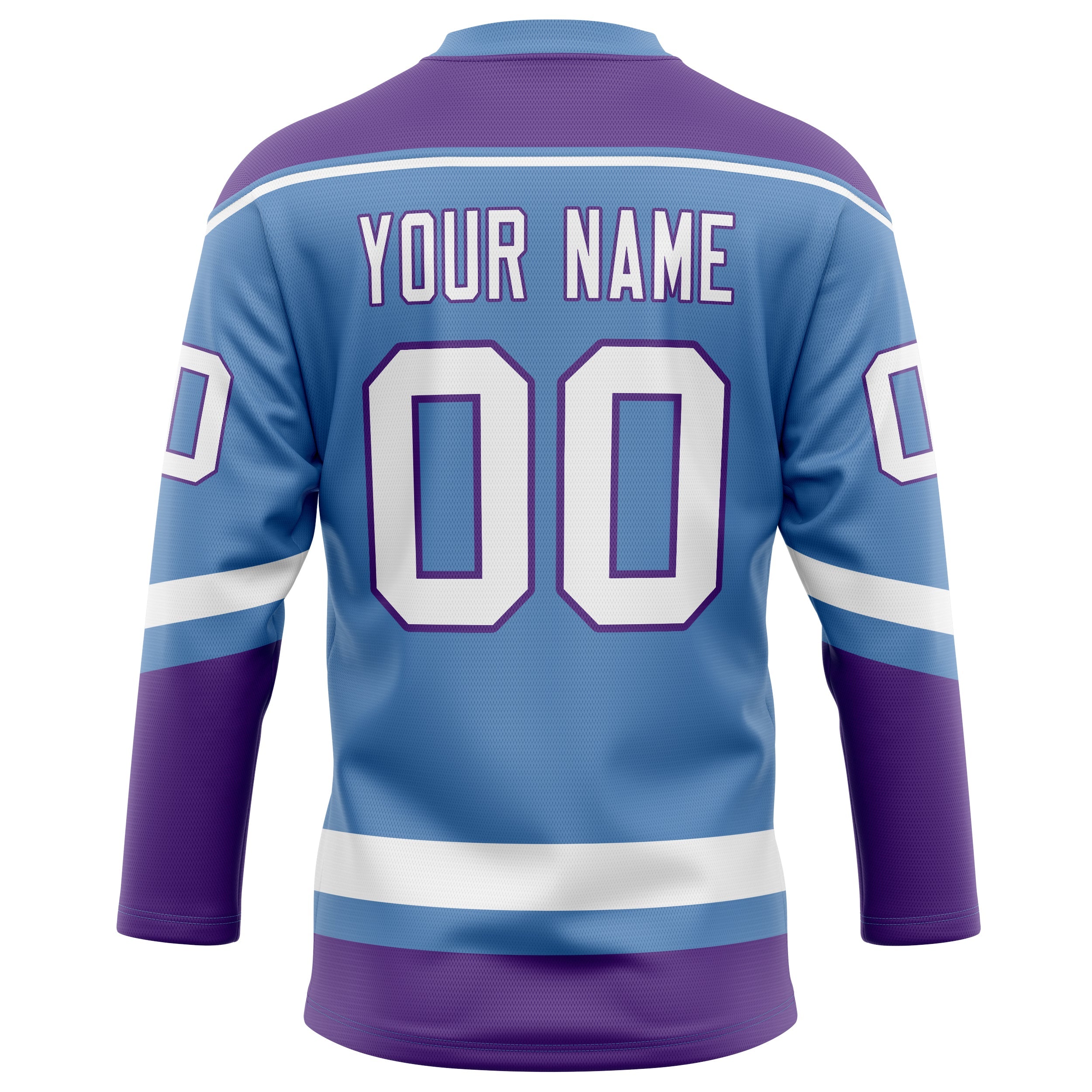 Custom Light Blue Purple Solid Colour Hockey Jersey