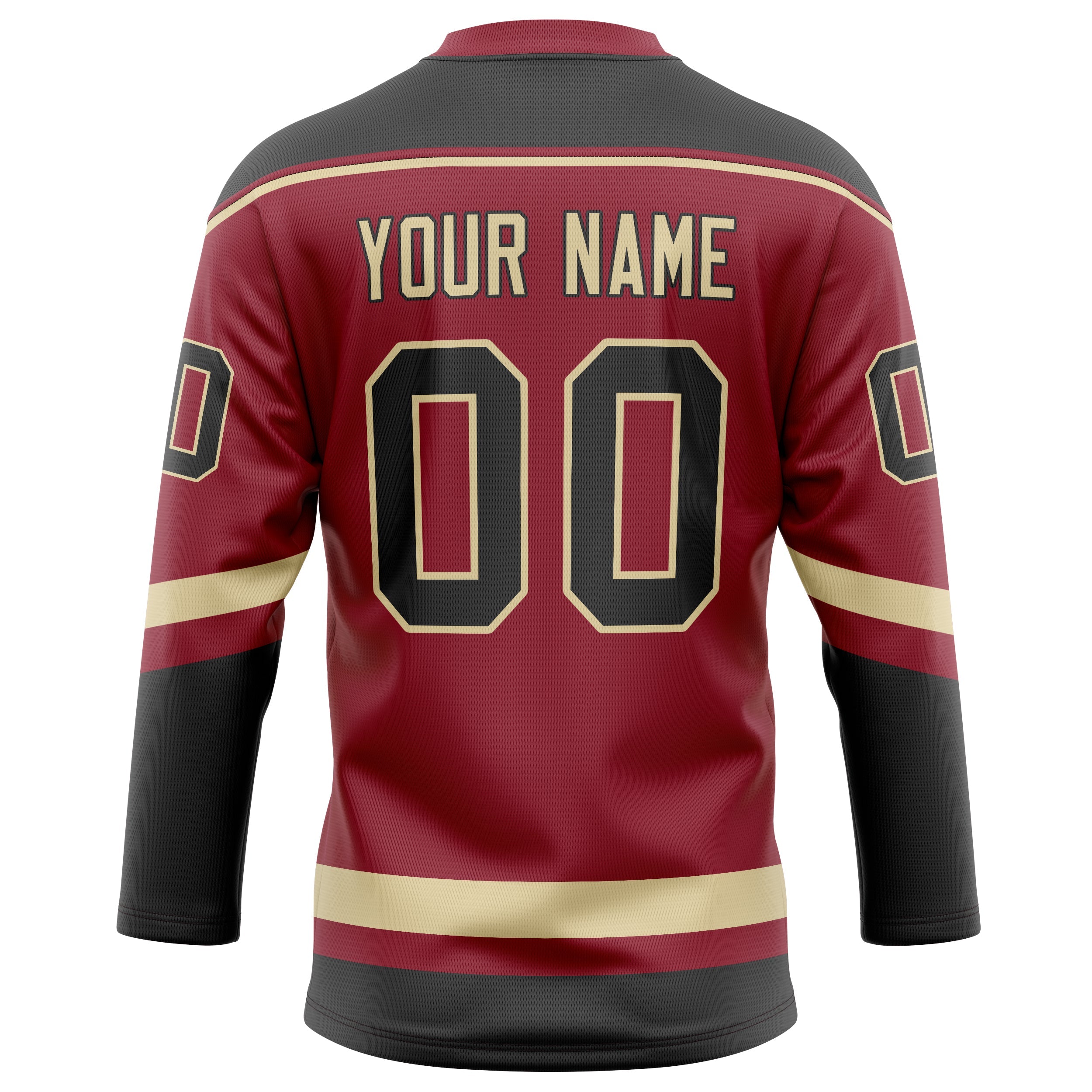Custom Maroon Black Solid Colour Hockey Jersey