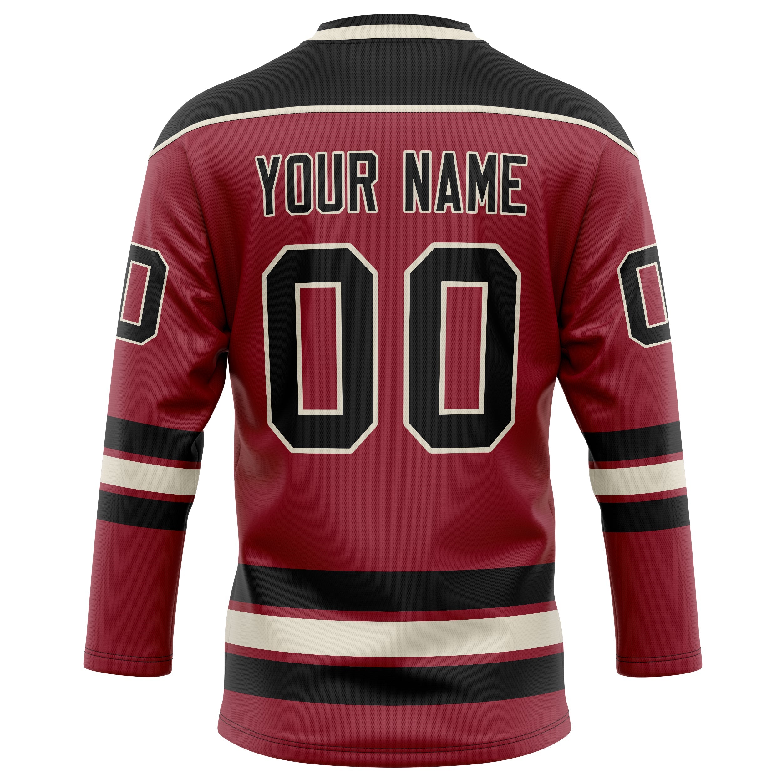 Custom Maroon Black Solid Colour Hockey Jersey