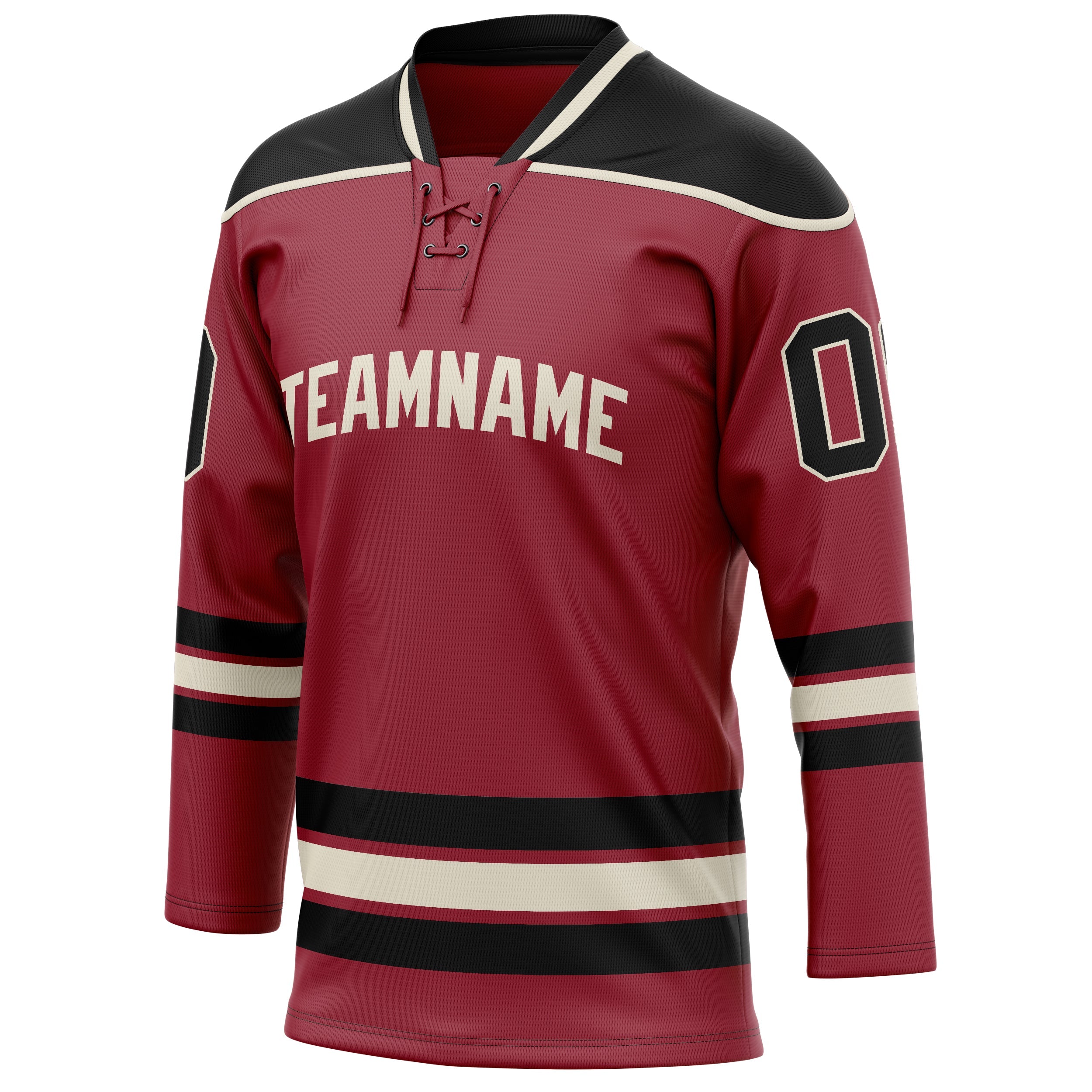 Custom Maroon Black Solid Colour Hockey Jersey