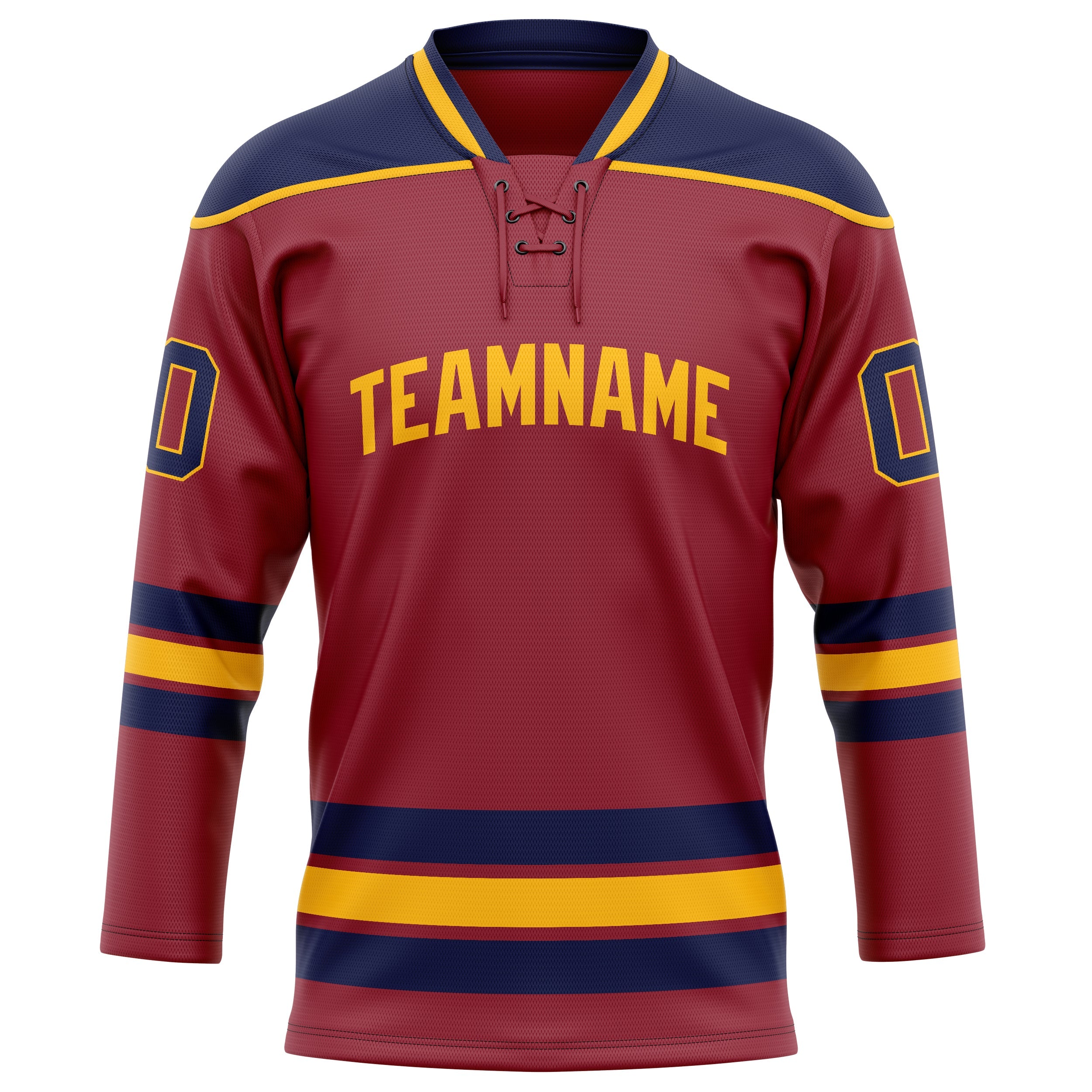 Custom Maroon Navy Solid Colour Hockey Jersey