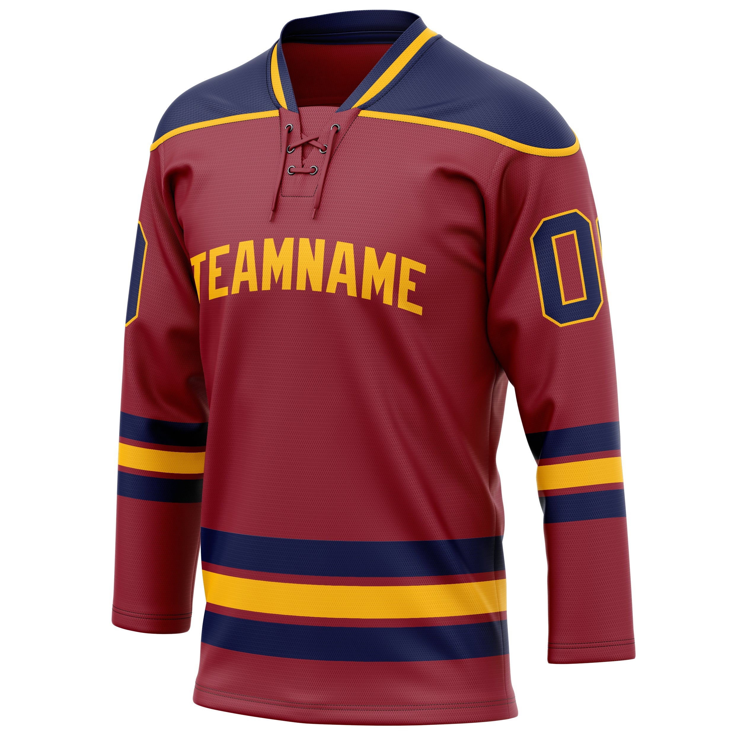 Custom Maroon Navy Solid Colour Hockey Jersey
