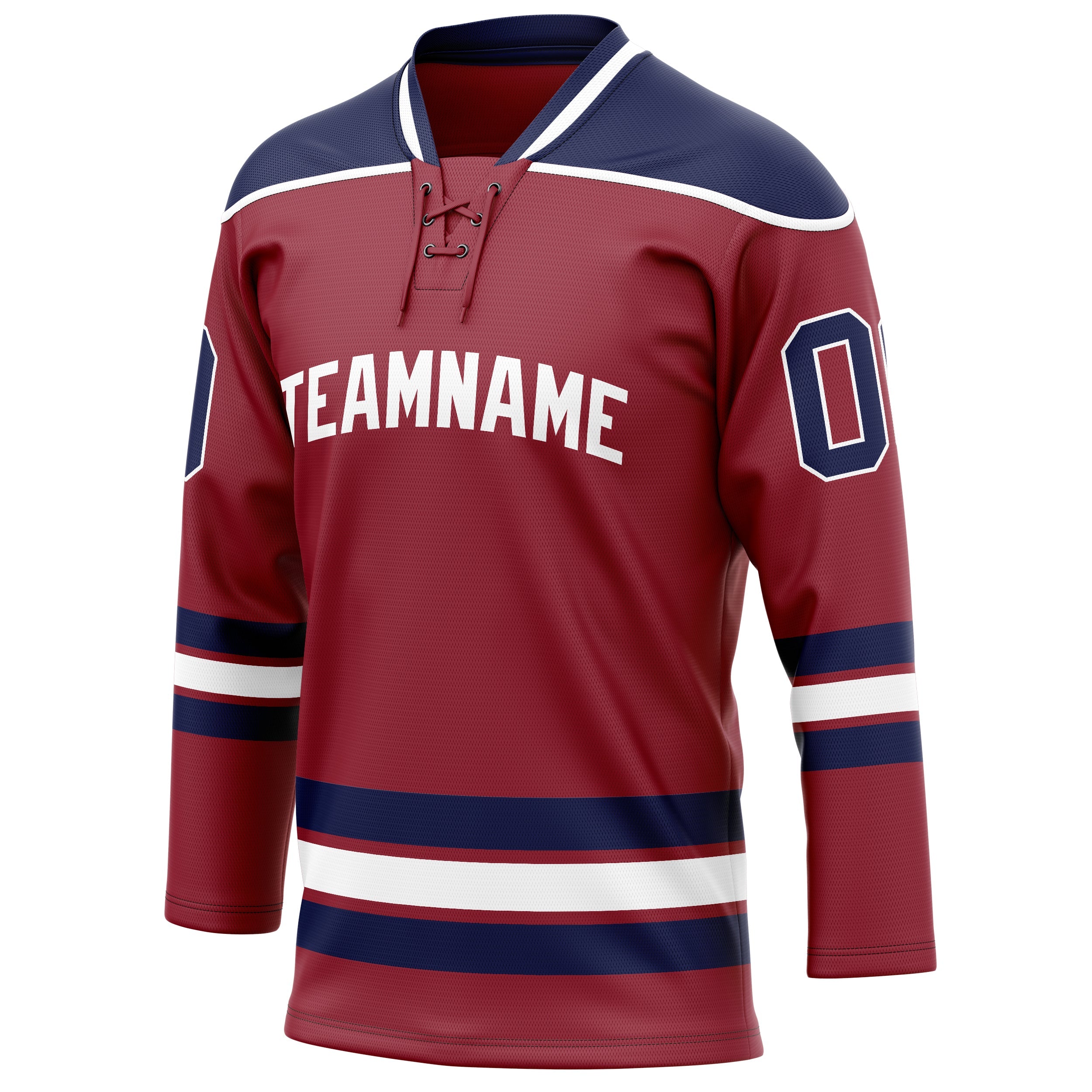 Custom Maroon Navy Solid Colour Hockey Jersey