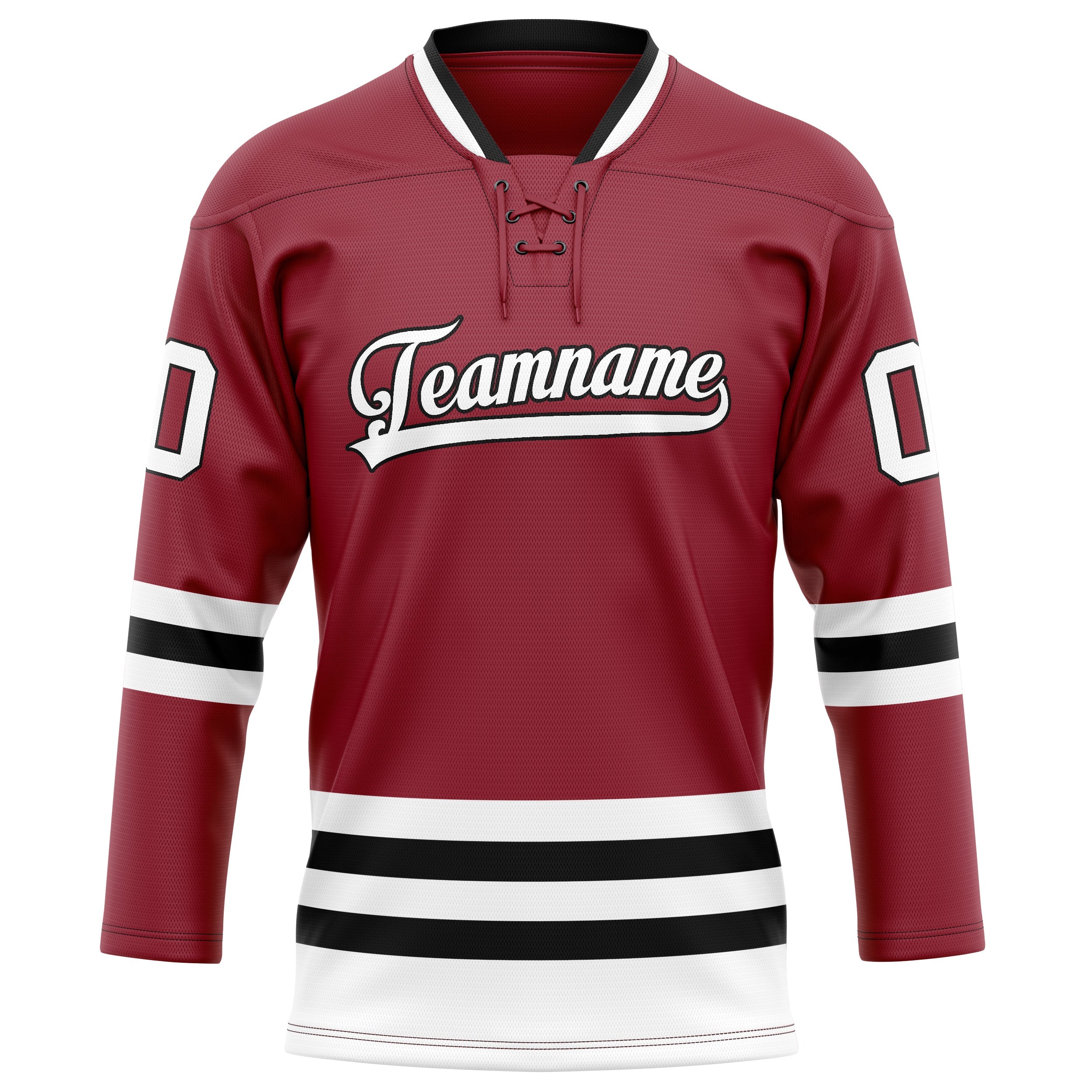 Custom Maroon Black Solid Colour Hockey Jersey