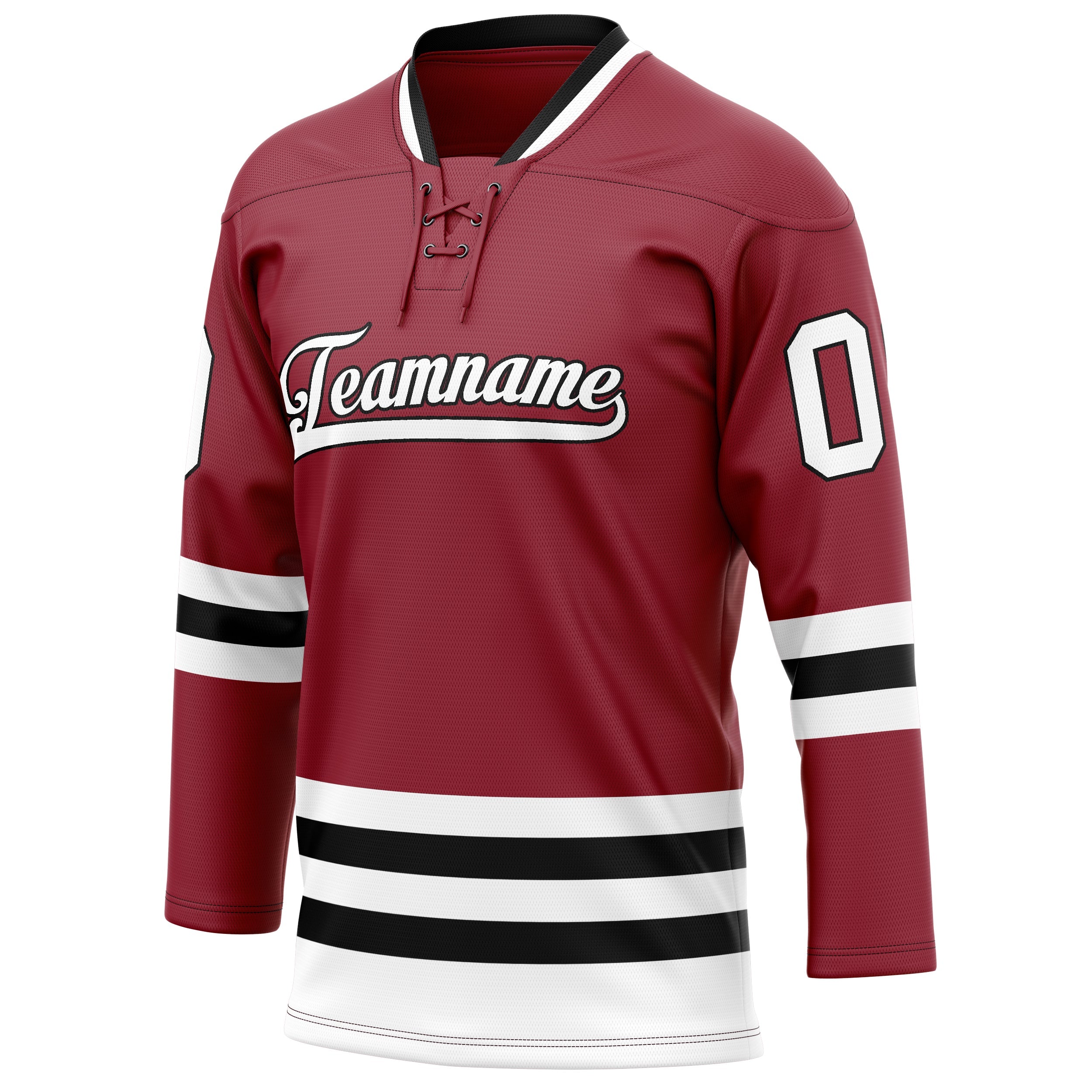 Custom Maroon Black Solid Colour Hockey Jersey