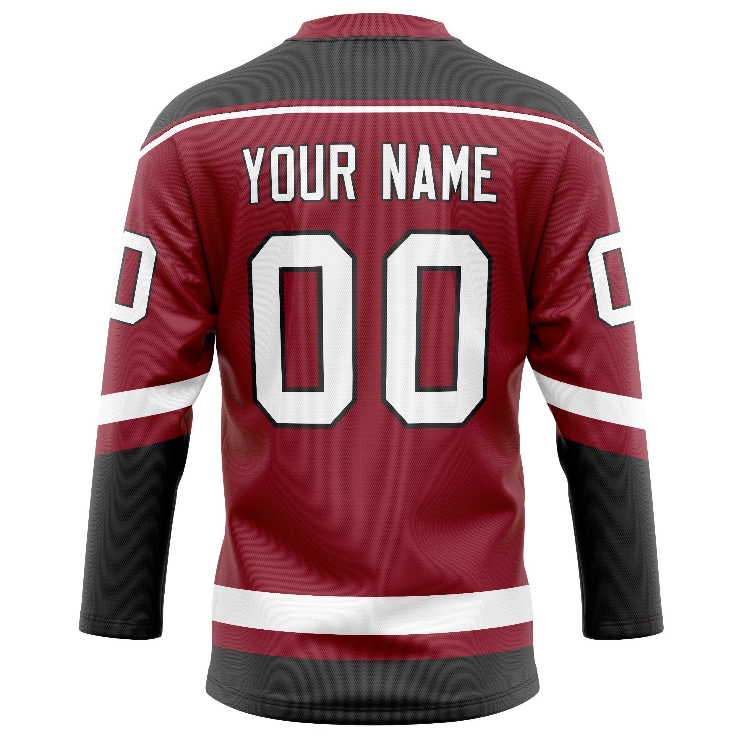 Custom Maroon Black Solid Colour Hockey Jersey