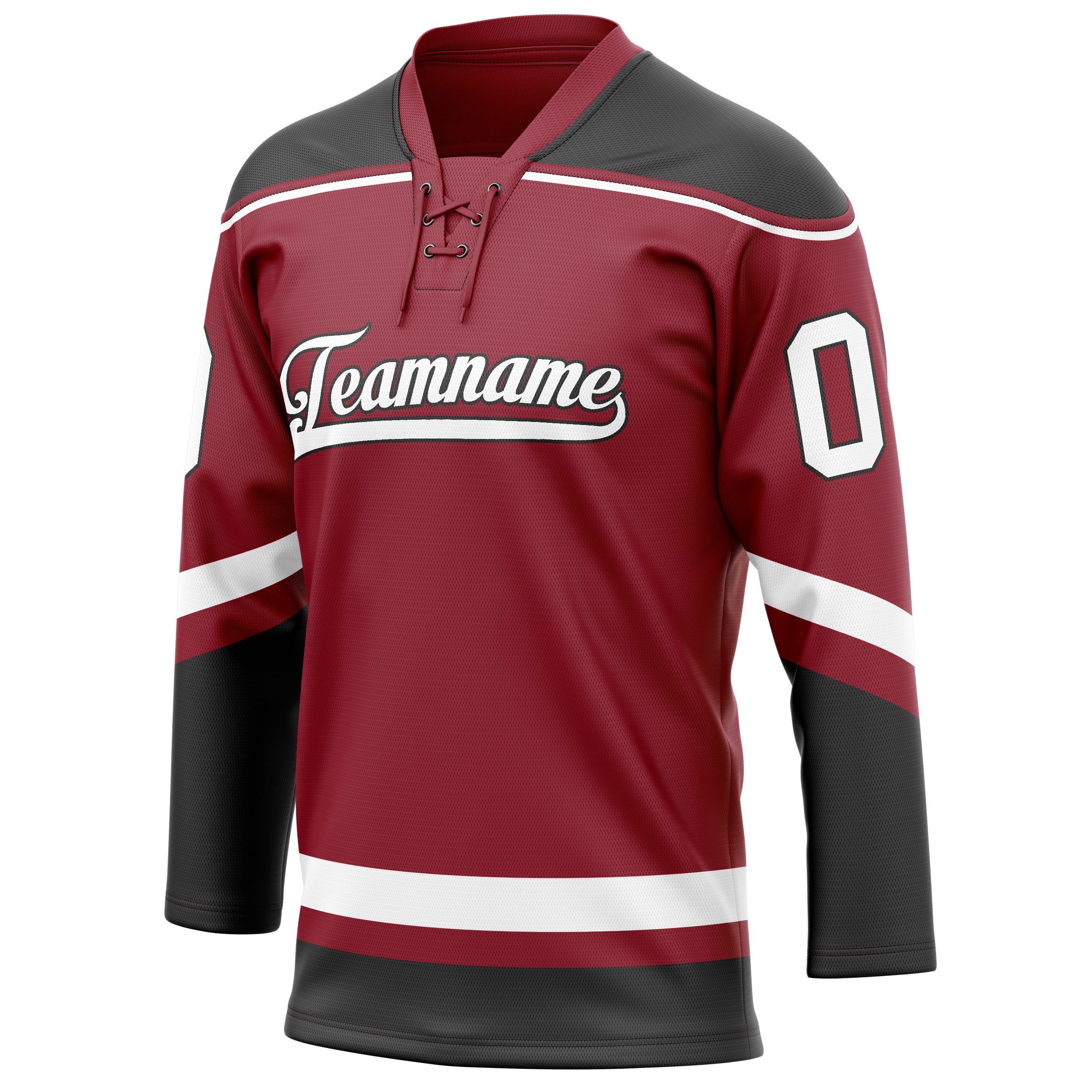 Custom Maroon Black Solid Colour Hockey Jersey