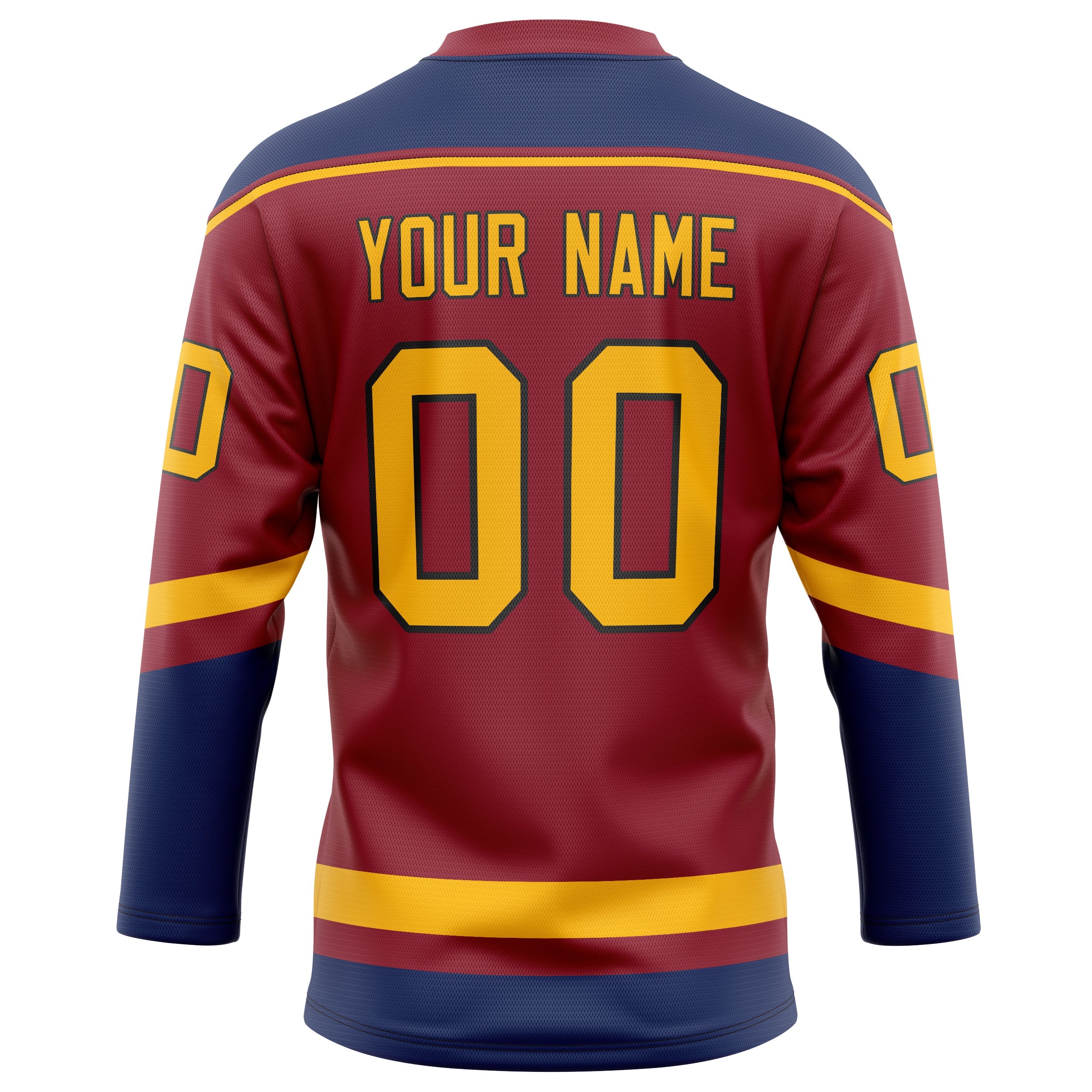 Custom Maroon Navy Solid Colour Hockey Jersey