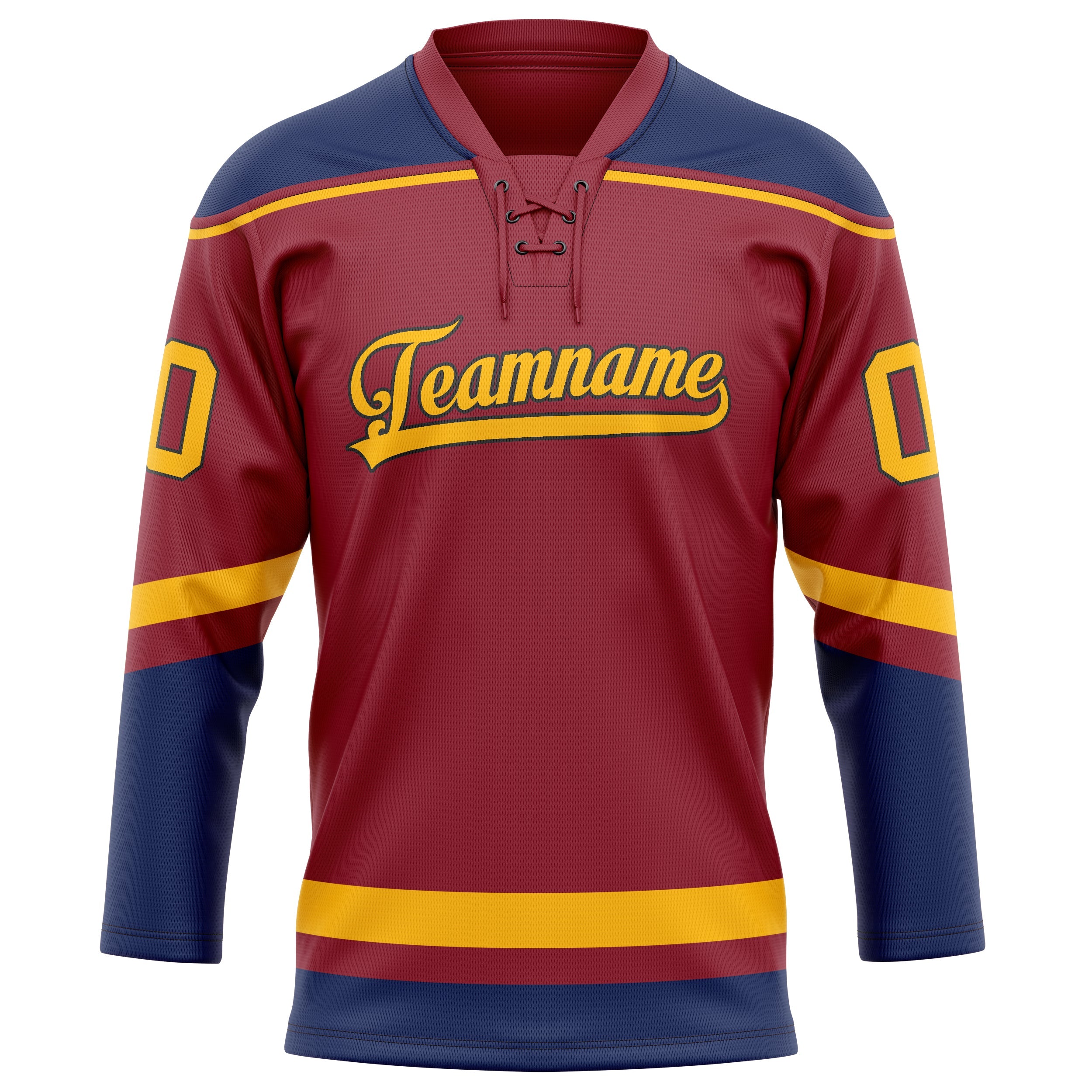 Custom Maroon Navy Solid Colour Hockey Jersey