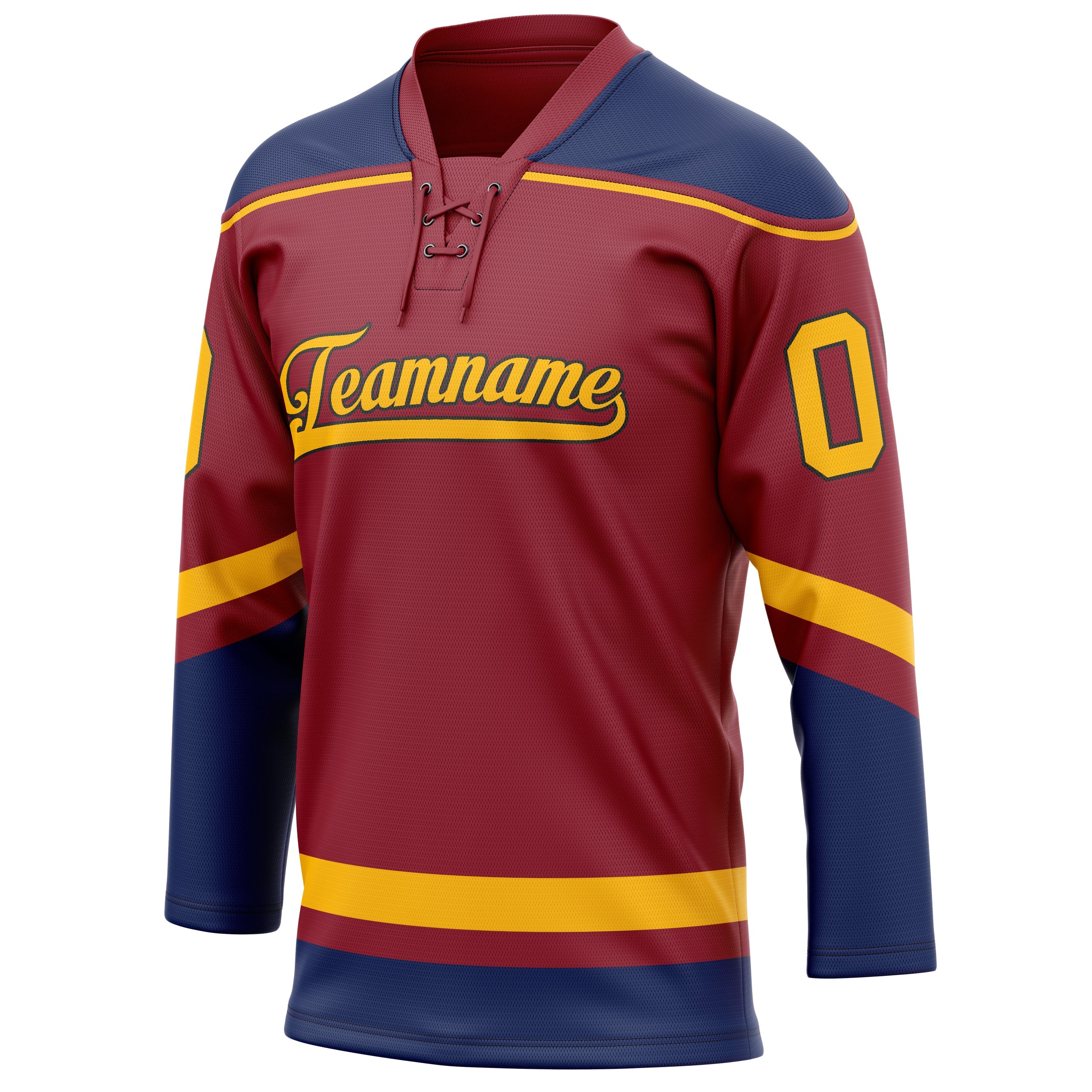 Custom Maroon Navy Solid Colour Hockey Jersey