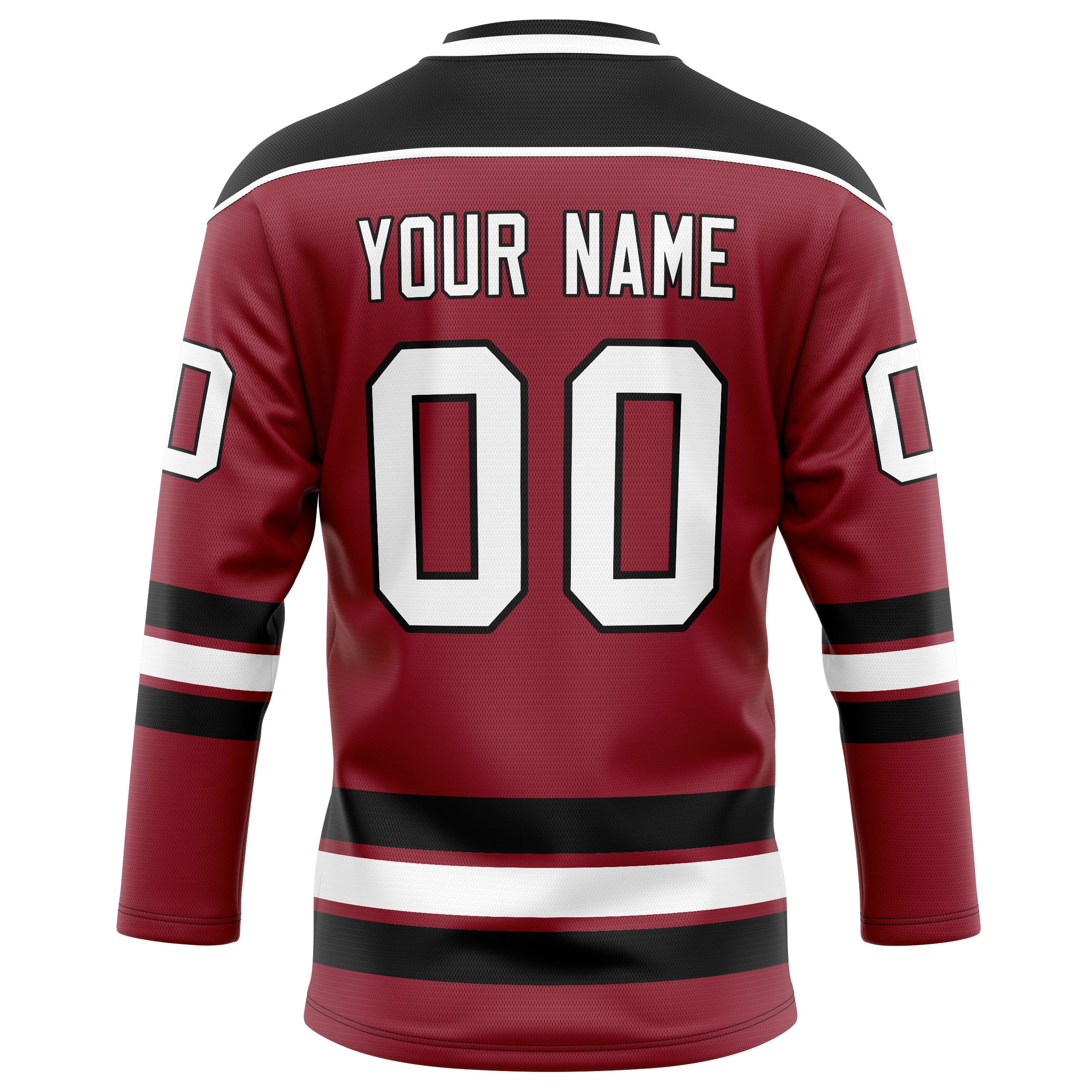Custom Maroon Black Solid Colour Hockey Jersey