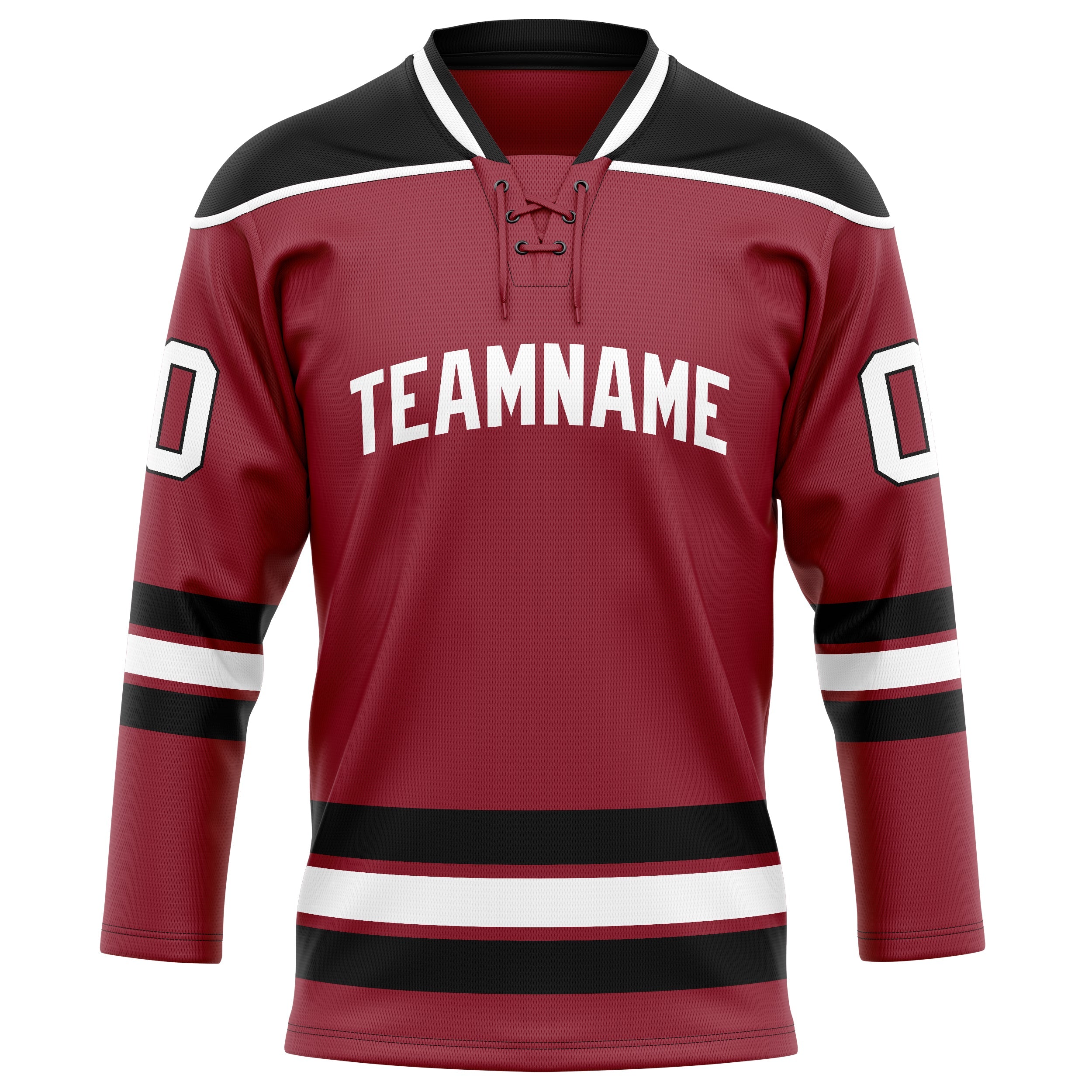 Custom Maroon Black Solid Colour Hockey Jersey