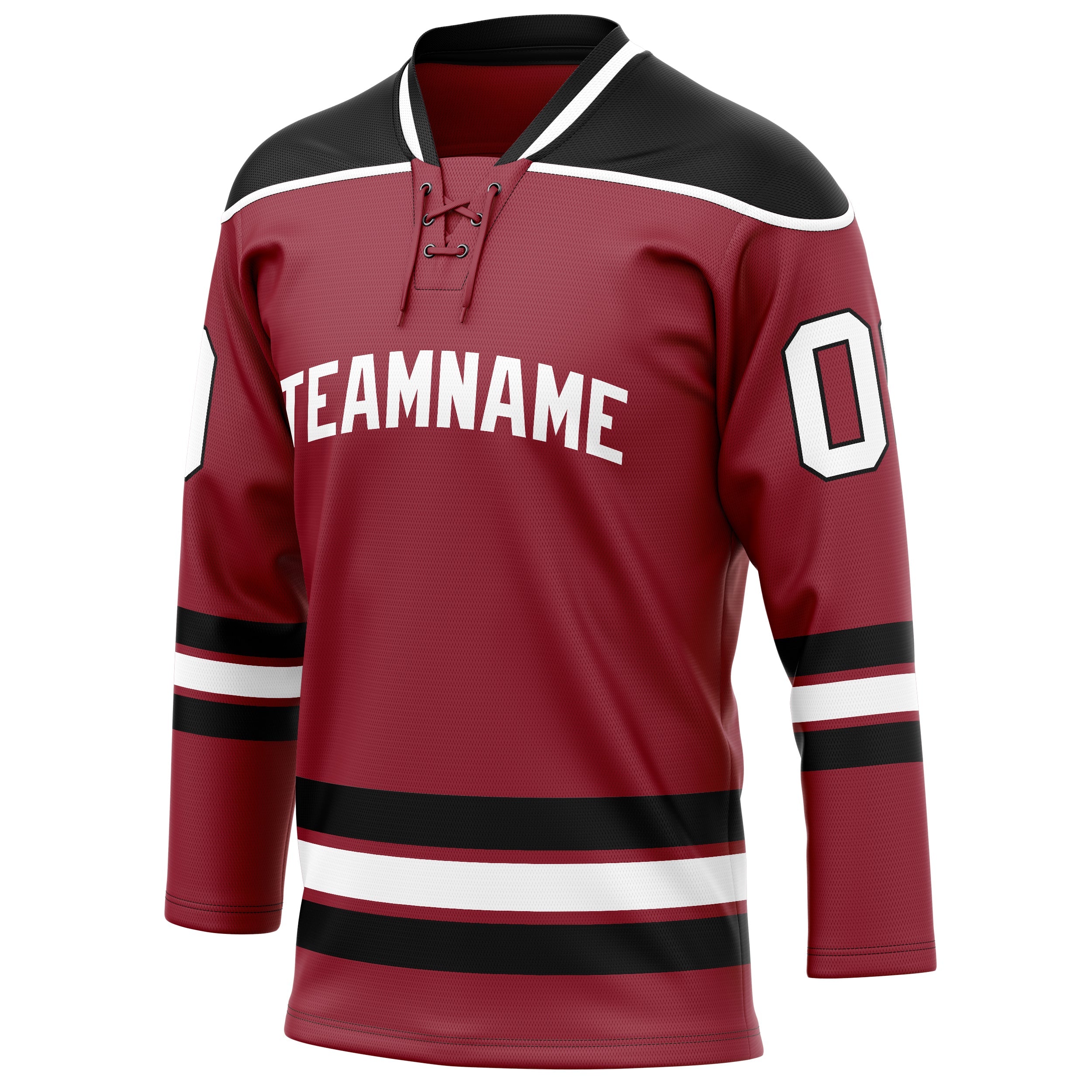 Custom Maroon Black Solid Colour Hockey Jersey
