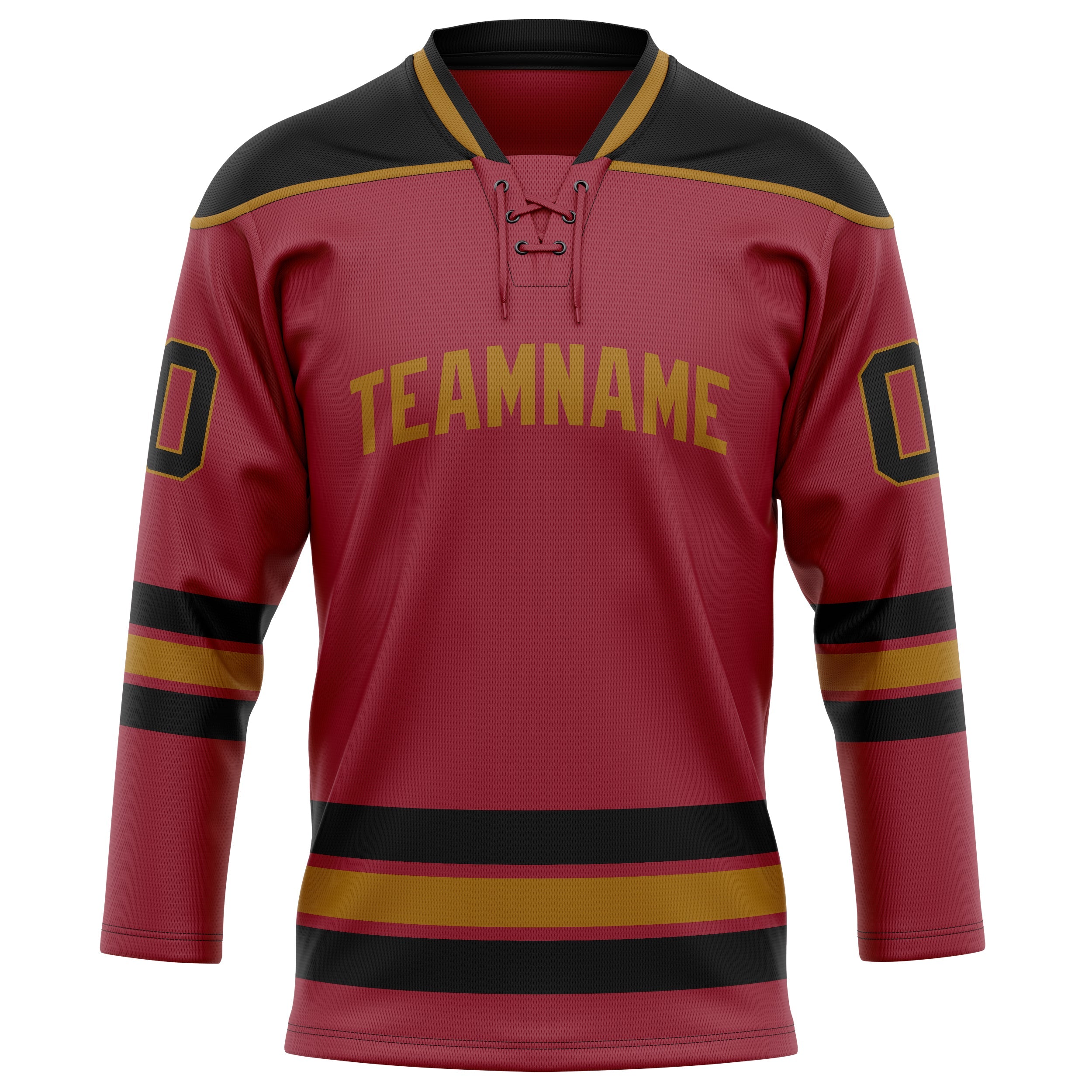 Custom Maroon Black Solid Colour Hockey Jersey
