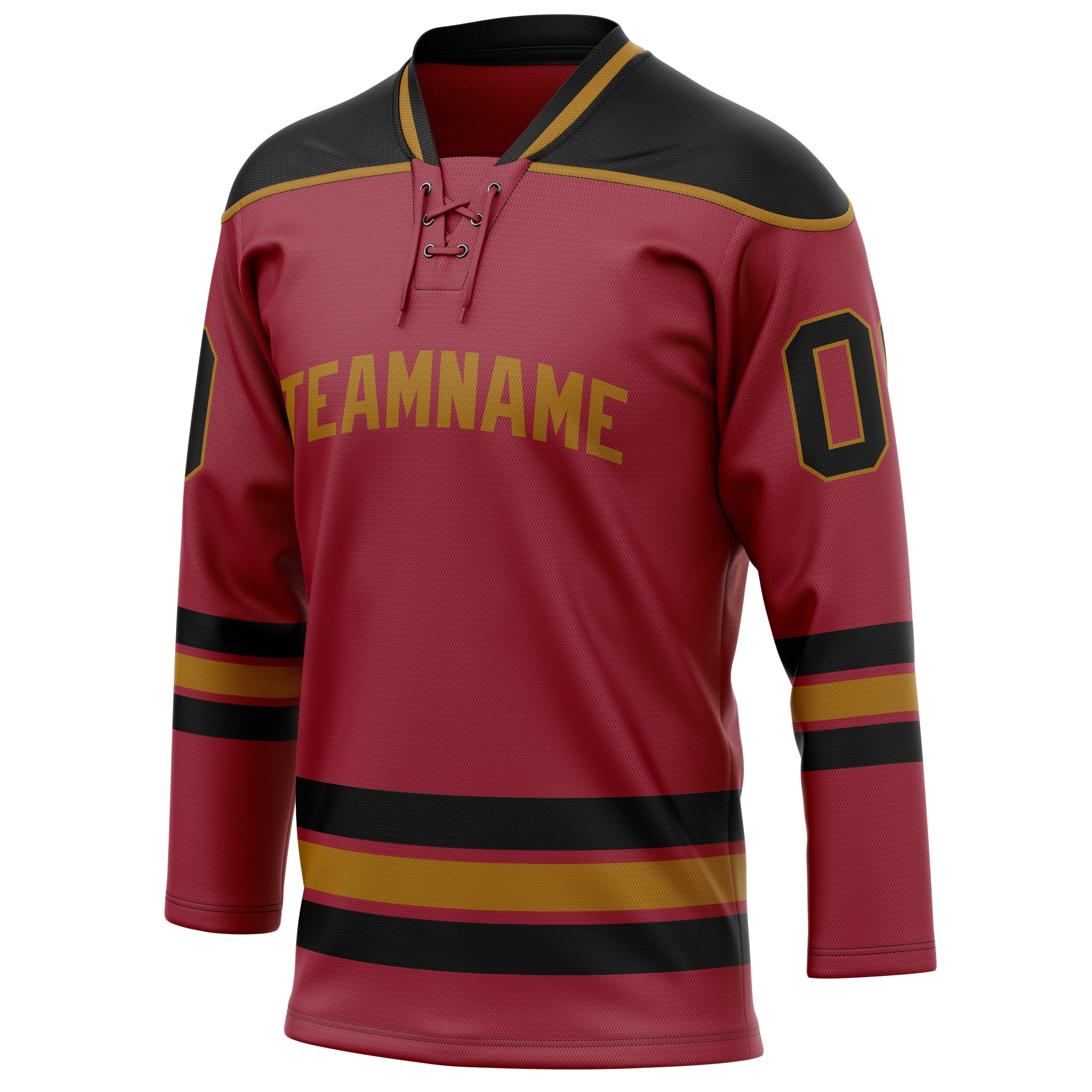 Custom Maroon Black Solid Colour Hockey Jersey